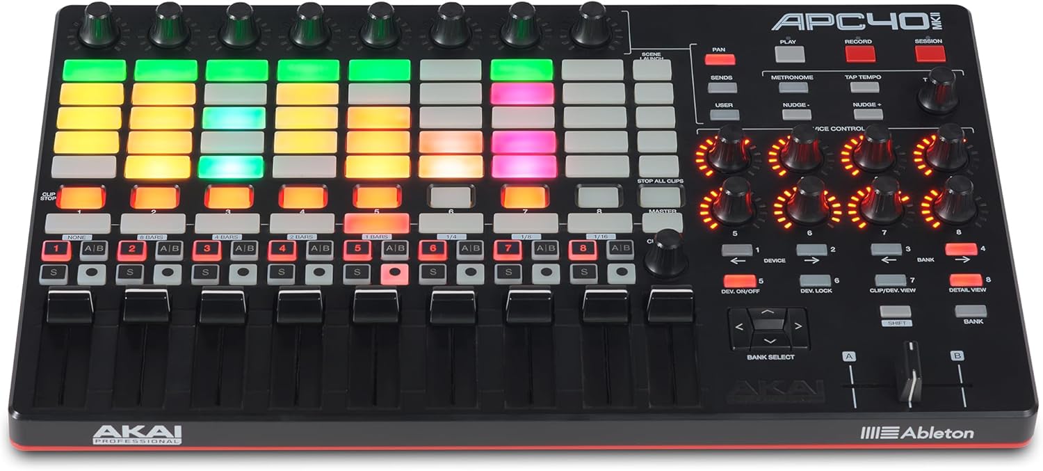 Contrôleur MIDI APC40 MKII USB matrice 5x8 molettes faders logiciels inclus