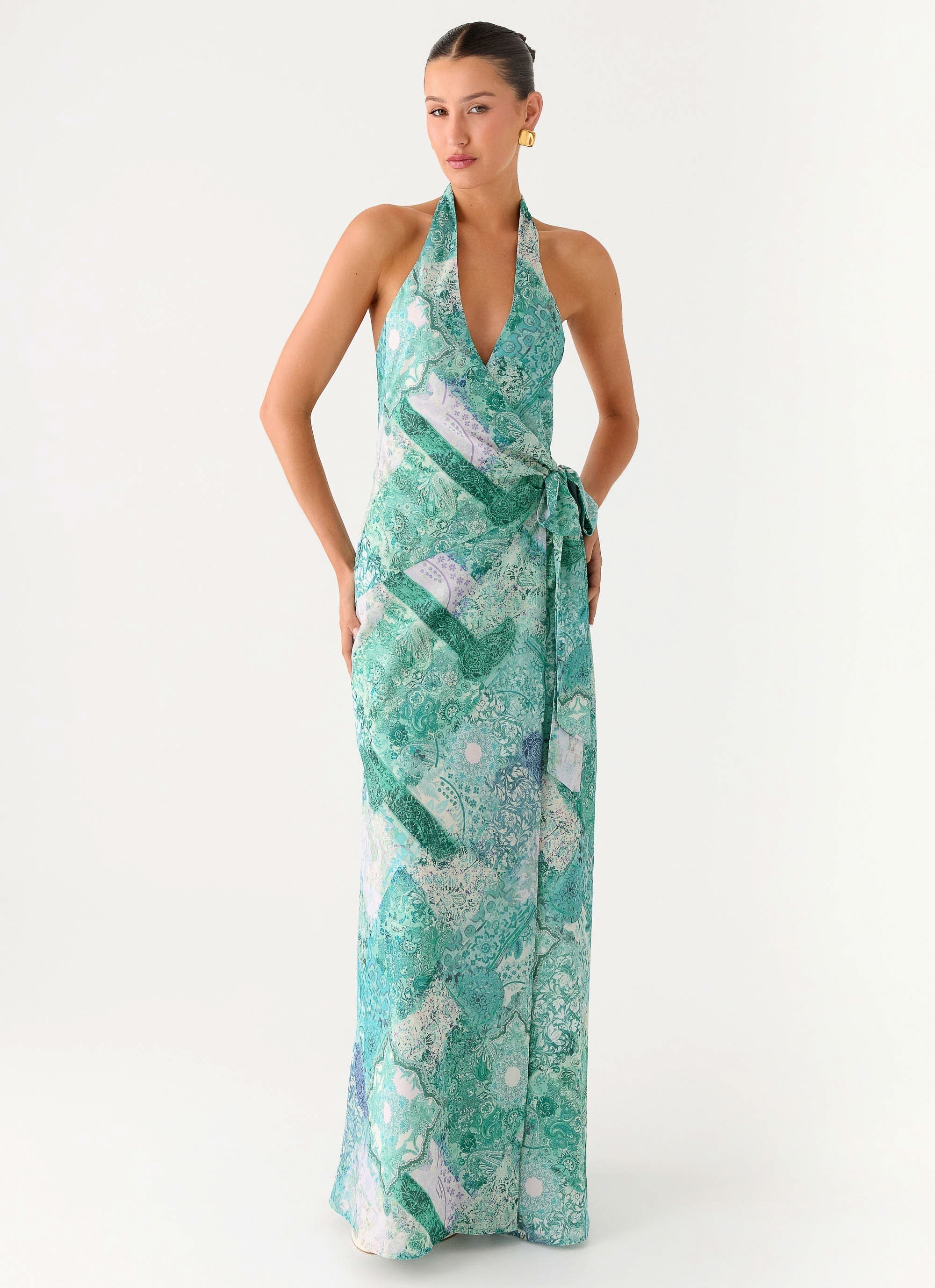 So Chic Maxi Dress - Green Paisley