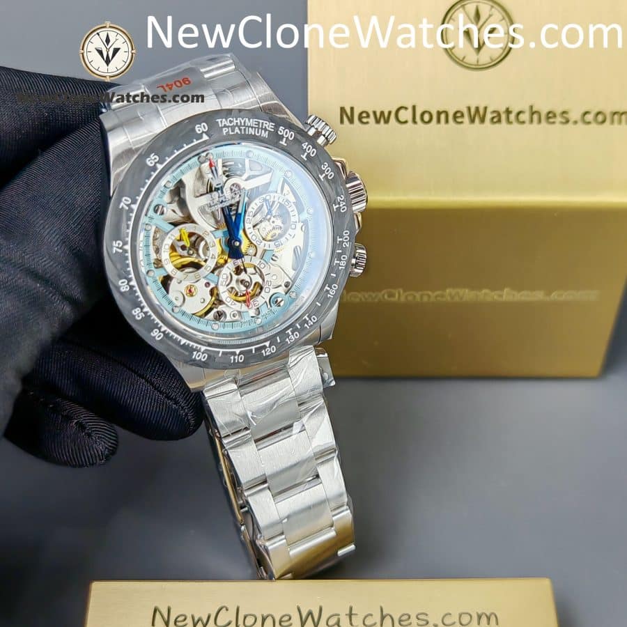 Modified Super Clone Watches 1:1 Sonic Rolex Daytona Skeleton Dial 4130 Movement