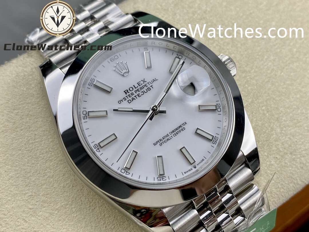 Rolex Super Clone Watches 1:1 DateJust White Dial m126300-0006 Jubilee 41MM 3235 Movement