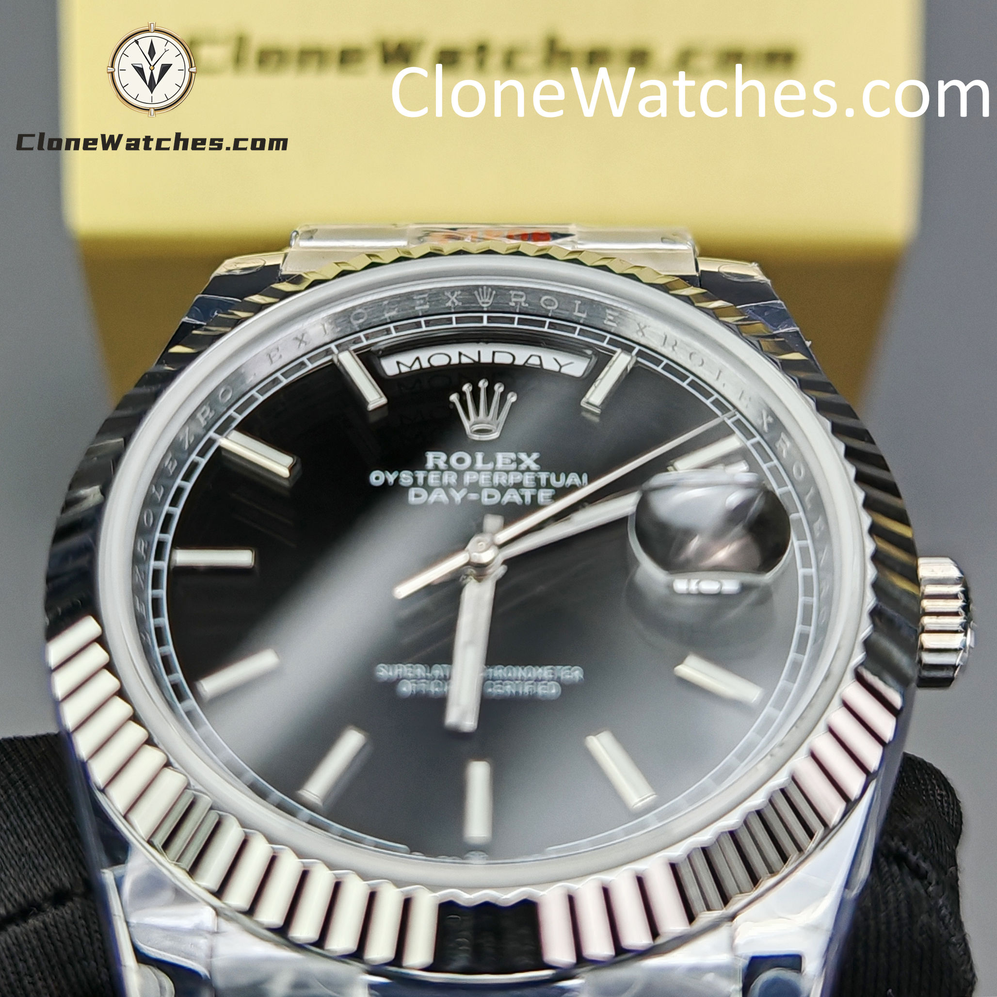 Rolex Super Clone Watches 1:1 Day Date Black Dial 40mm m228239-0005 3255 Movement