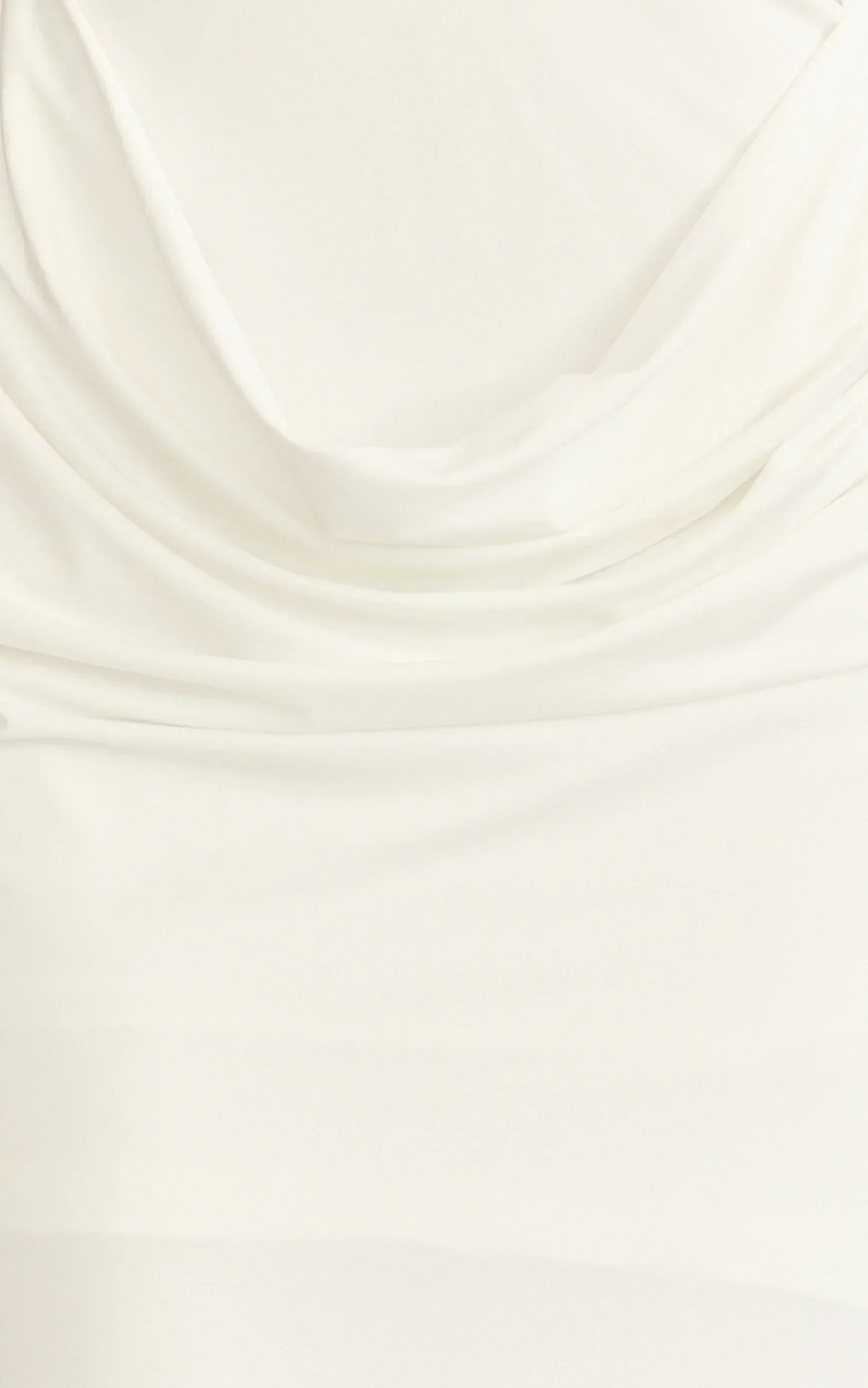 Heath Maxi Dress - Scoop Halter Neck With Drape Front Skirt Back Split Dress in Off White