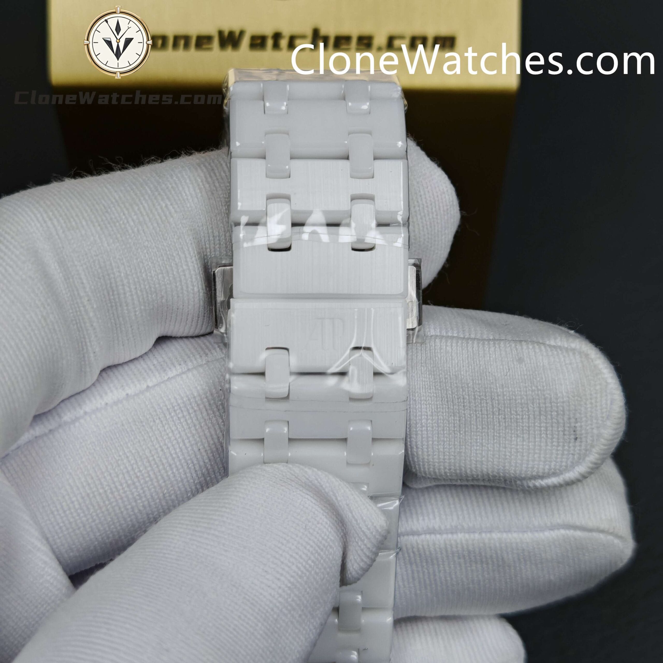Audemars Piguet Super Clone Watches 1:1 White Ceramic 26579 True Moon Phase