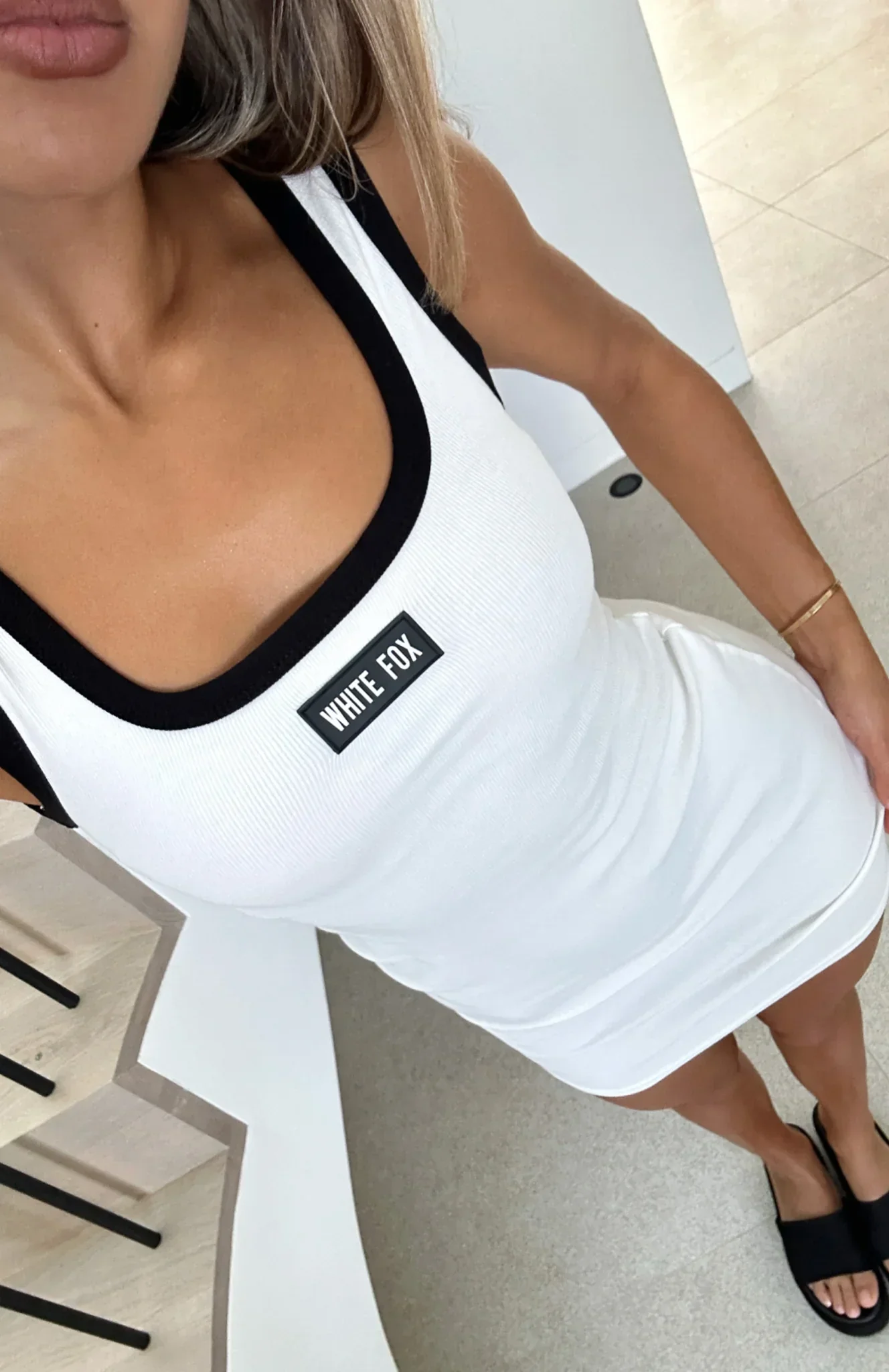 Our Own Way Ribbed Mini Dress White