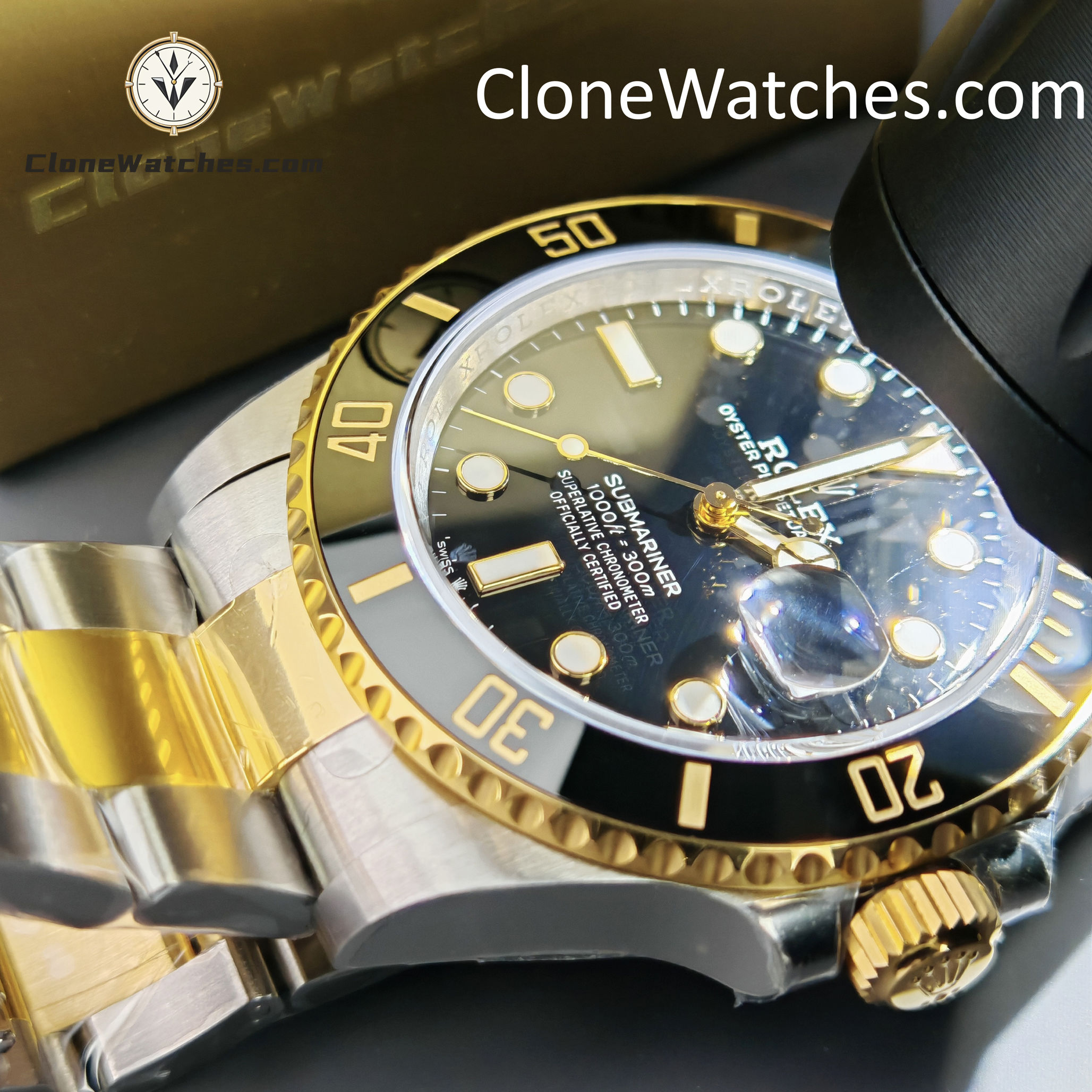 Rolex Super Clone Watches 1:1 Submariner Gold Steel m126613ln-0002 3235 Movement