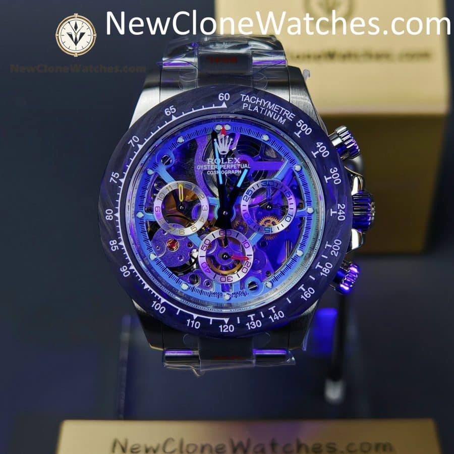Modified Super Clone Watches 1:1 Sonic Rolex Daytona Skeleton Dial 4130 Movement