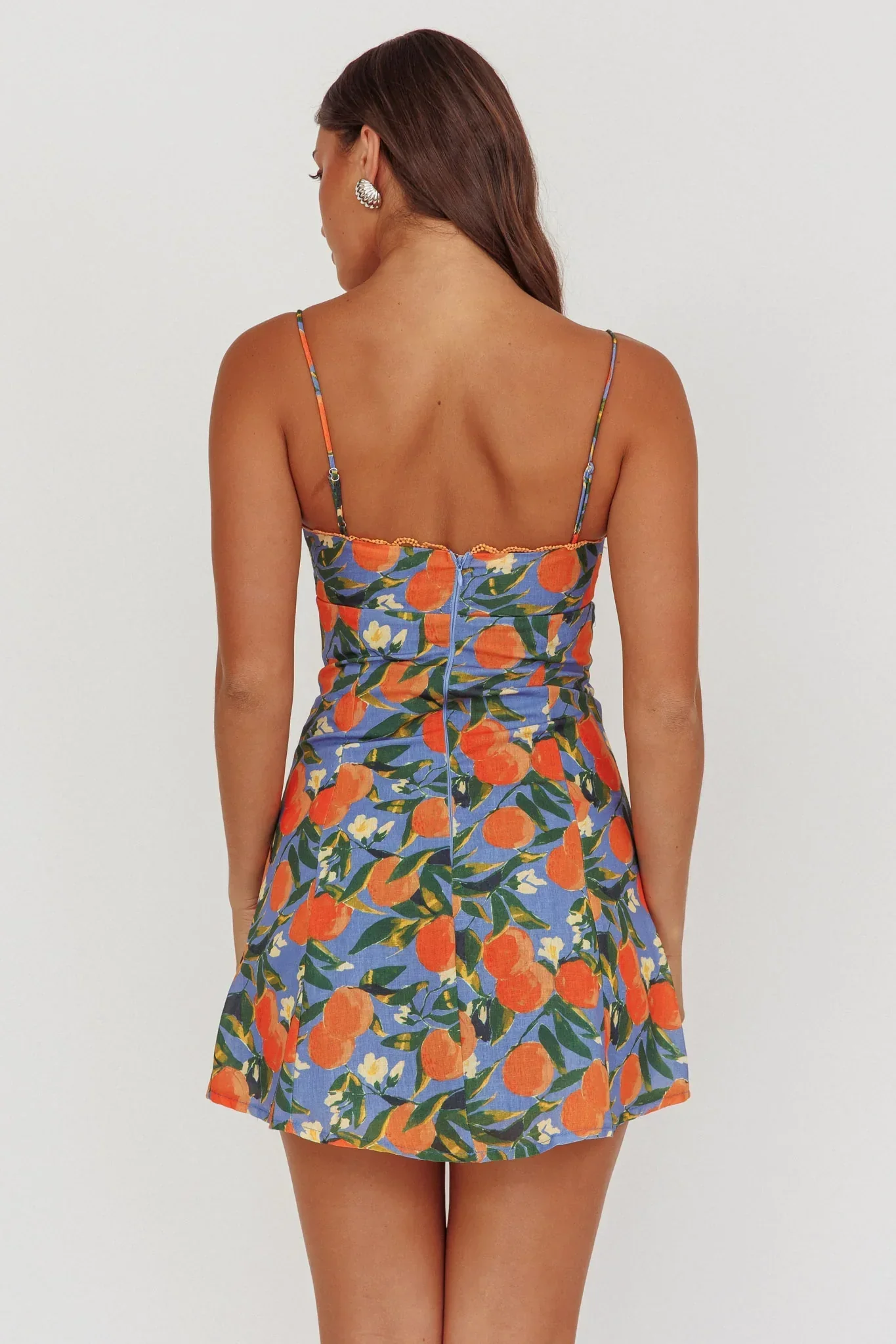 Chamberlain Scallop Trim Mini Dress Citrus Orange