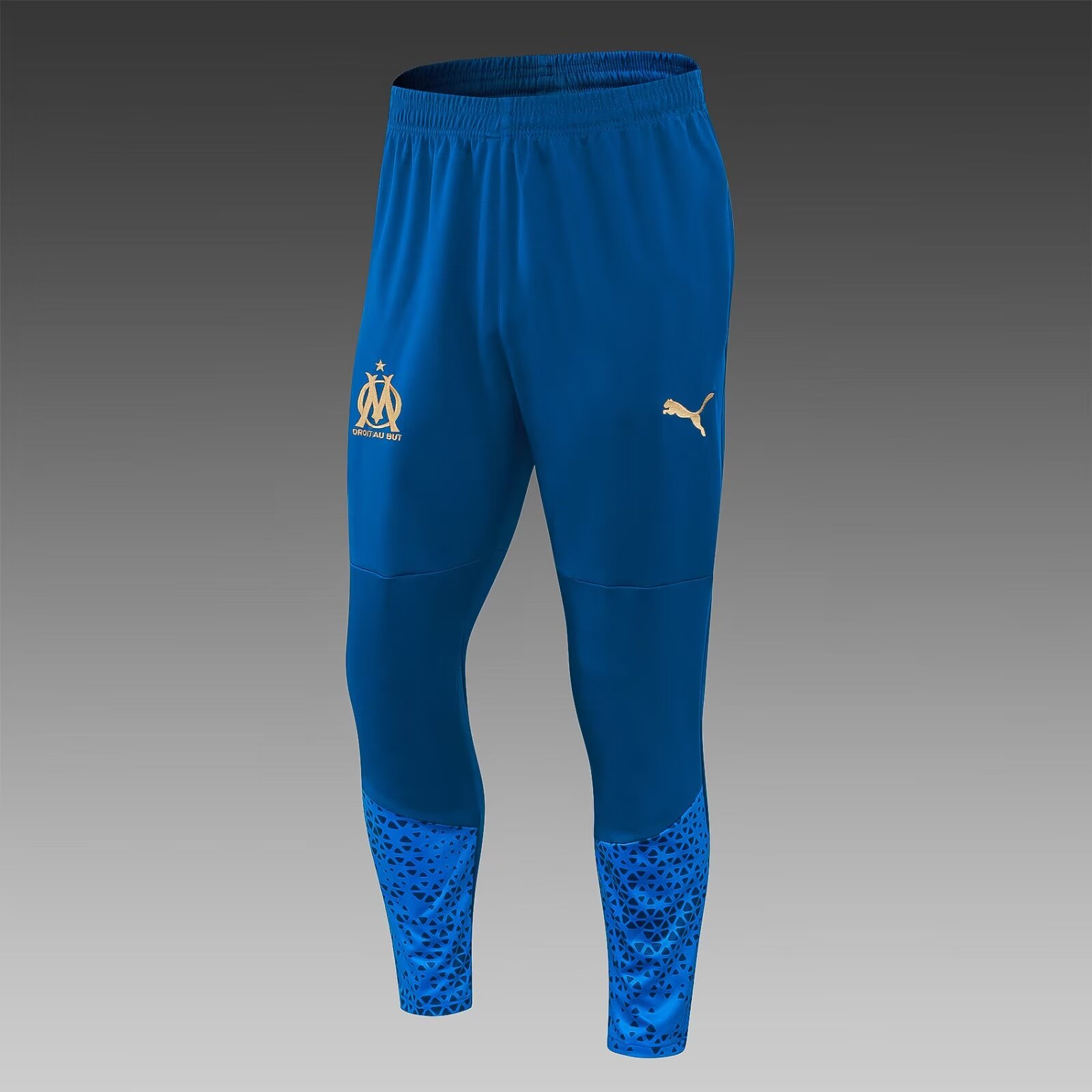 2023/2024 Olympique de Marseille Half-Pull Training Suit Blue Football Jersey Set