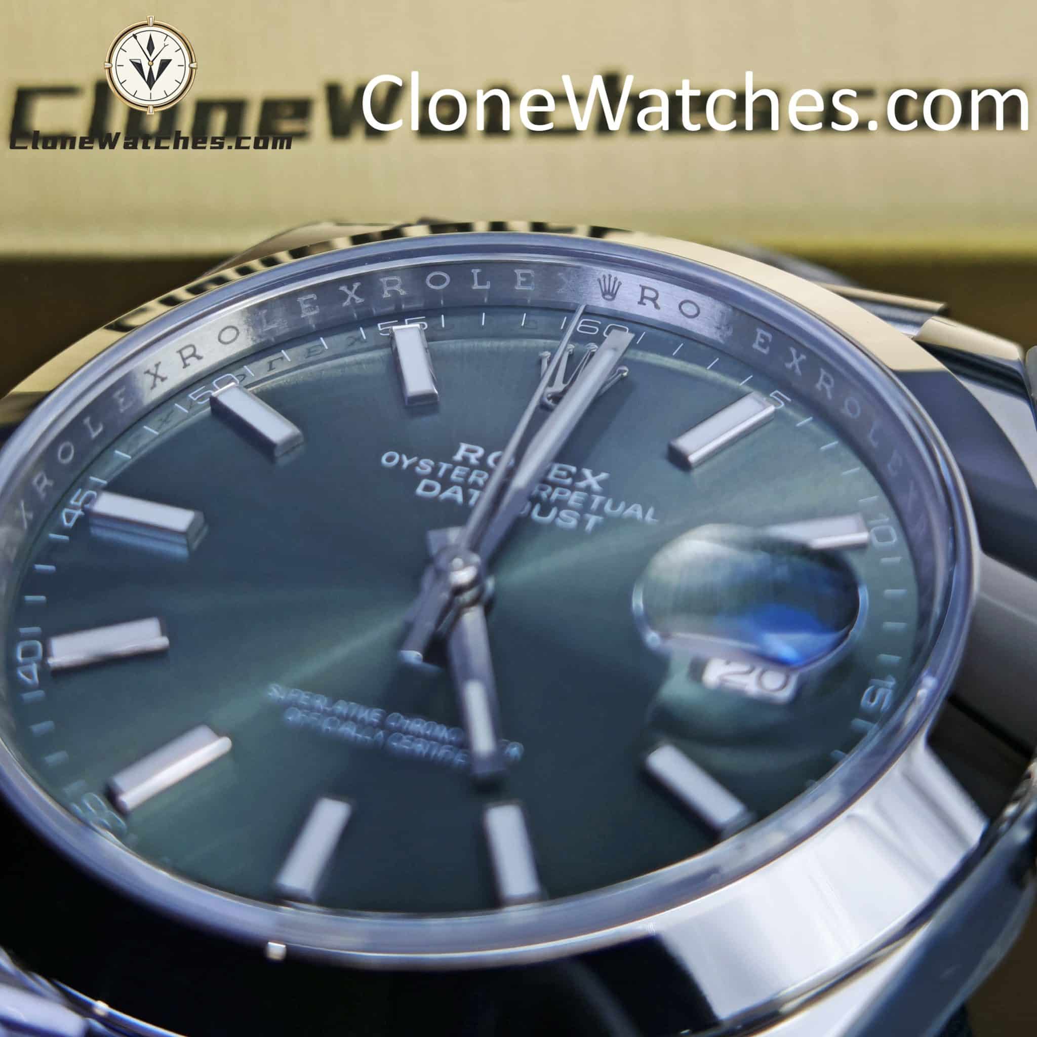 Rolex Super Clone Watches 1:1 DateJust Green Dial m126300-0020 Jubilee 41MM 3235 Movement