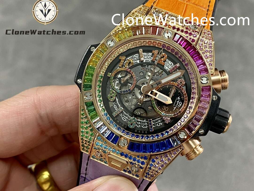 Hublot Super Clone Watches 1:1 Big Bang Unico King Gold Rainbow 42MM 441.OX.1118.LR.0999