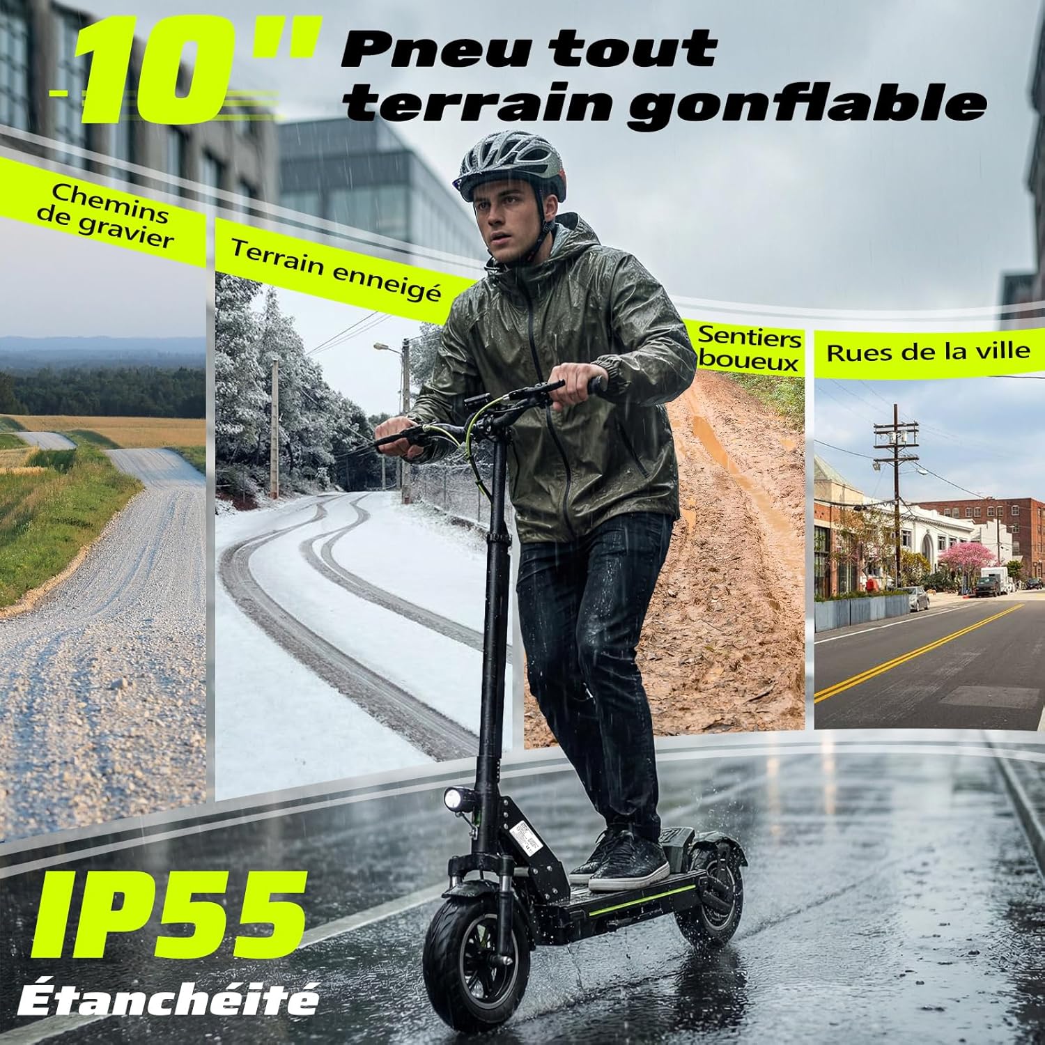 Trottinette électrique adulte tout terrain 800 2000 W batterie 48 V autonomie 50 90 km