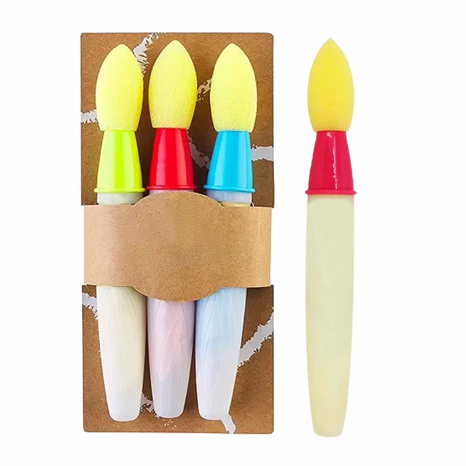 Sidewalk Chalk Paint Brush Red/Green/Blue Paint Brush Chalk Set