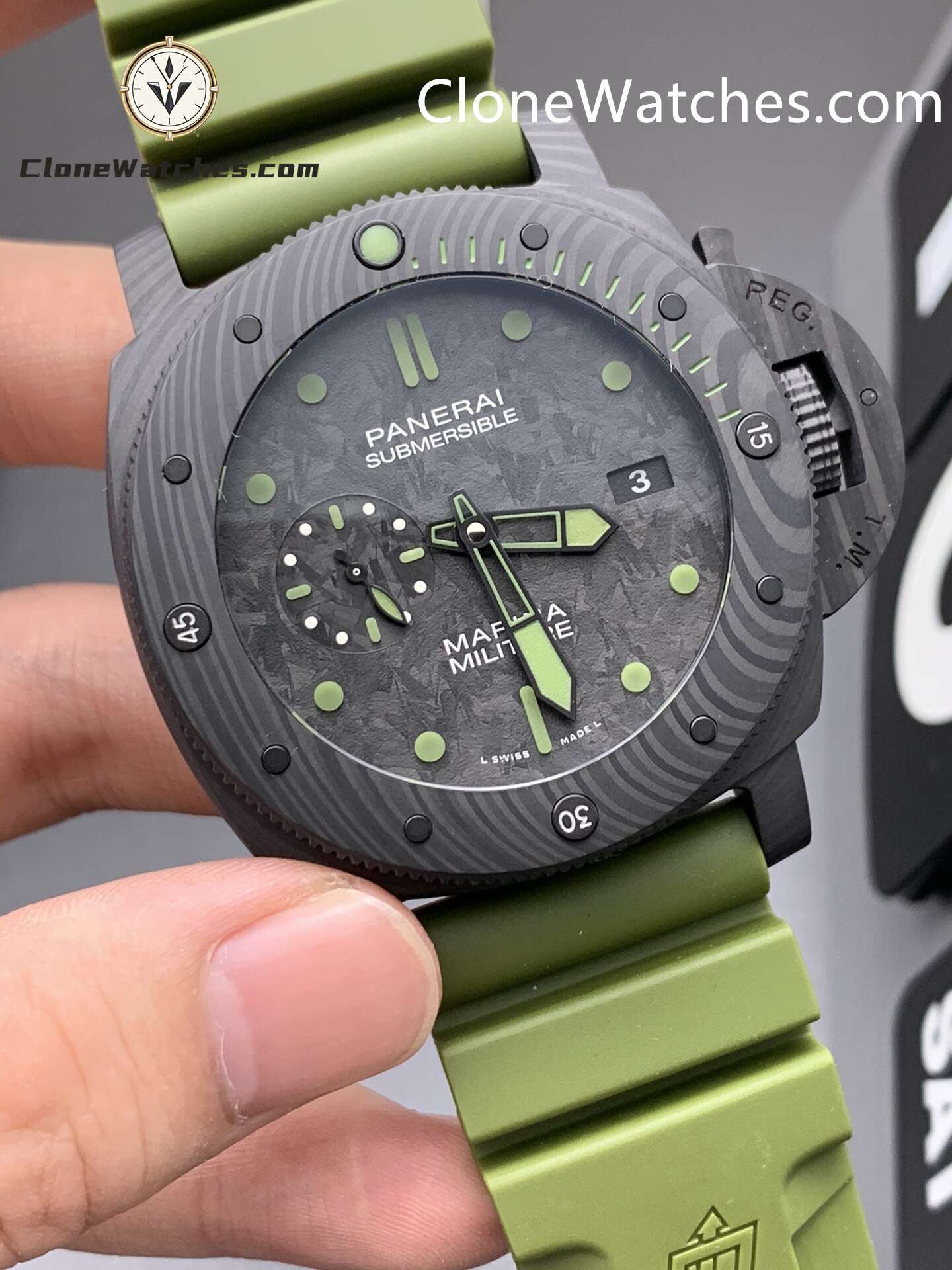 Panerai Super Clone Watches 1:1 Submersible Marina Militare Carbotech PAM00961