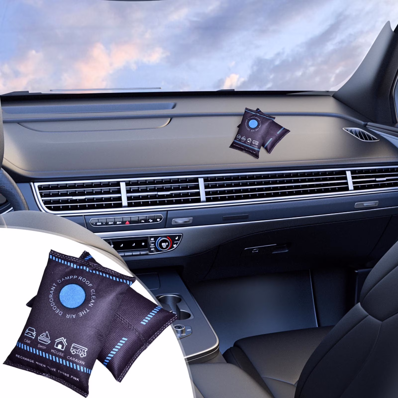 Cevemin Reusable Silica Gel Dehumidifier Bags Moisture Absorber for Vehicles Homes Boats Mold Odor Prevention Eco-Friendly
