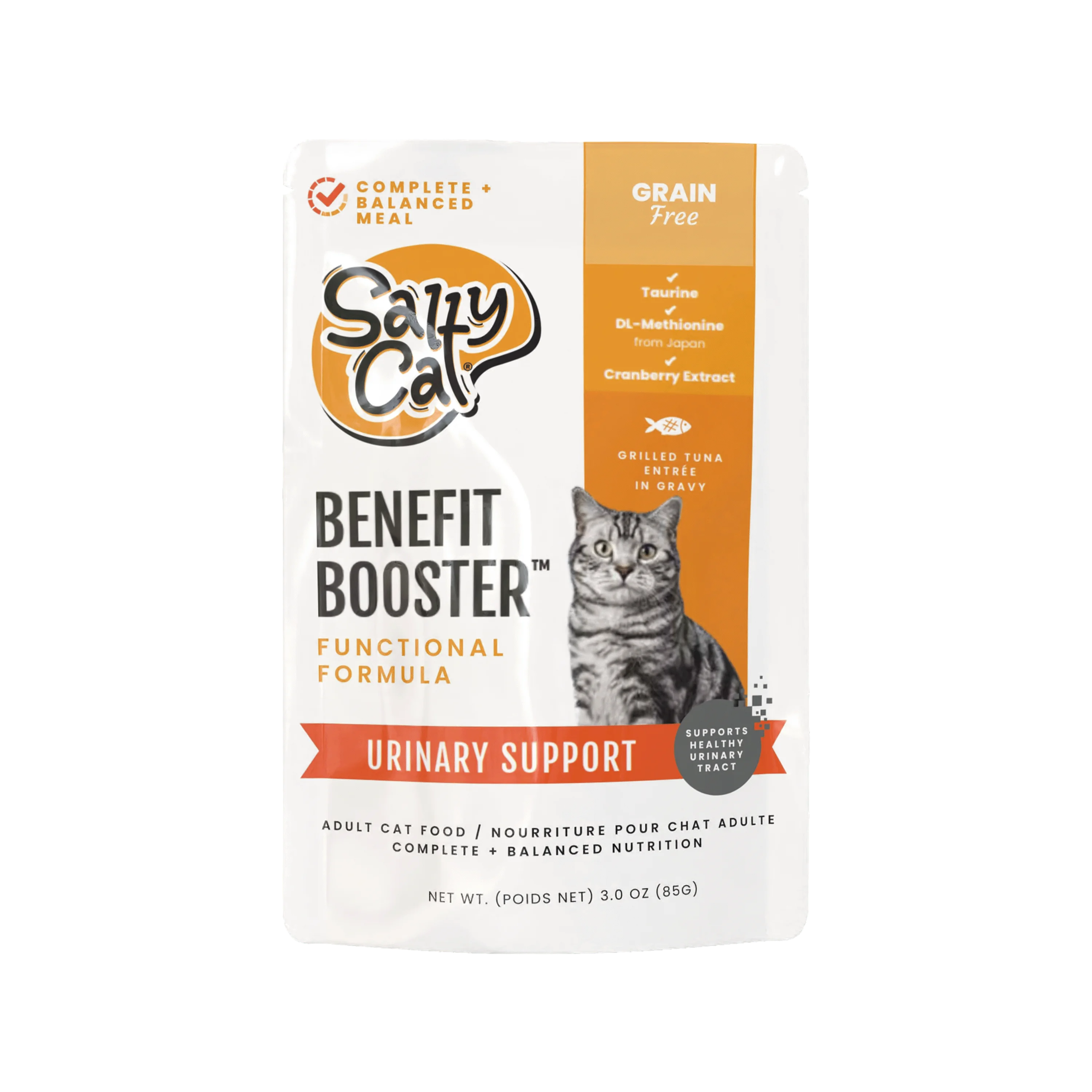 Salty Cat Benefit Booster Urinary Support Grilled Tuna Entrée in Gravy Wet Cat Food, 3 oz. Pouch