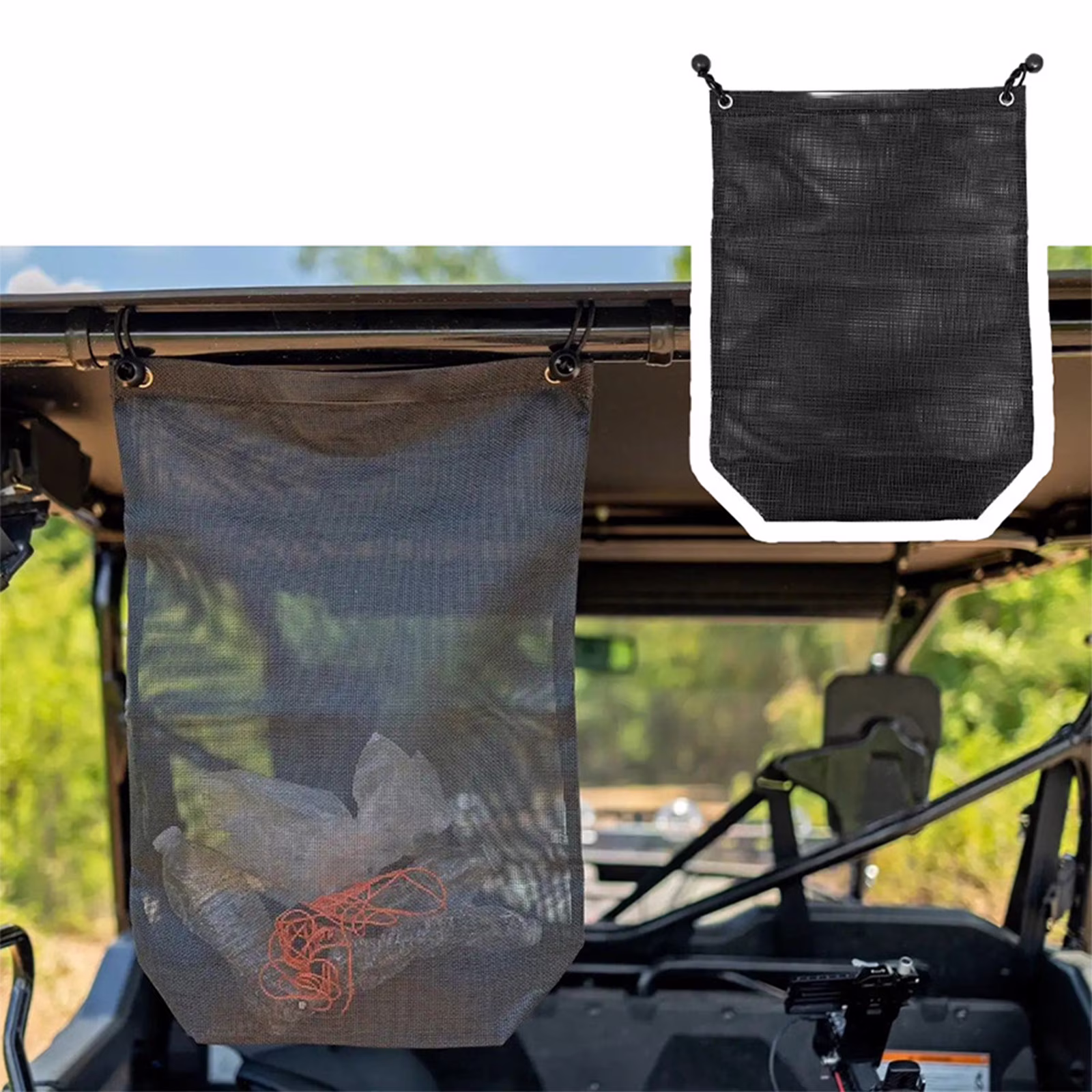 Boat Trash Bag, Heavy-Duty Spare Tire Trash Bag with Reinforced Mesh & Quick-Release Straps, Ideal for Boat, ATV, UTV, RV, Camping, Truck, and Offroad Adventures, AKLJWH