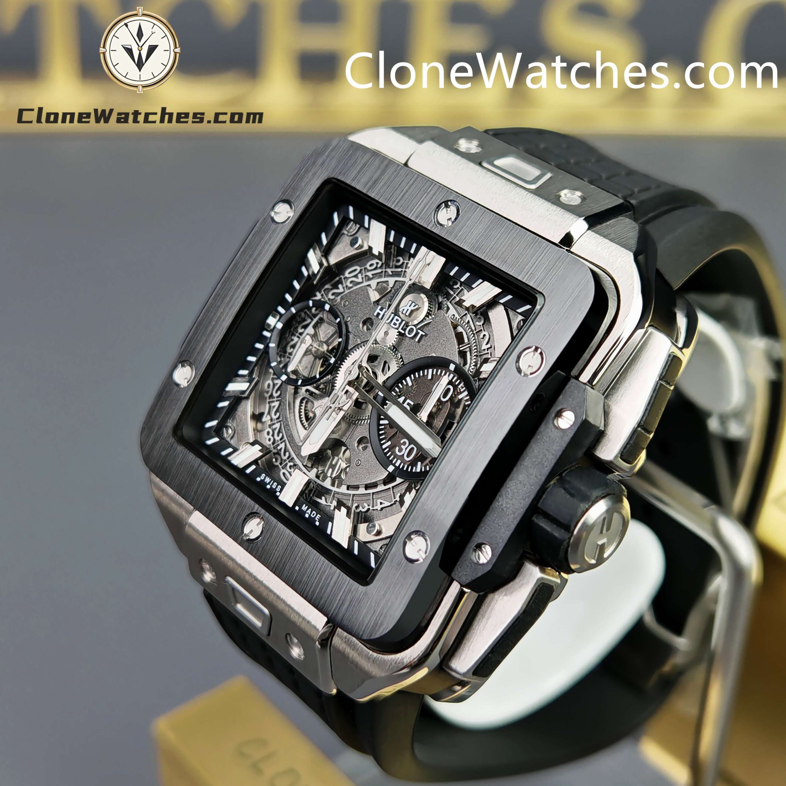 Hublot Super Clone Watches 1:1 Square Bang Unico Titanium Ceramic 42MM 821.NM.0170.RX
