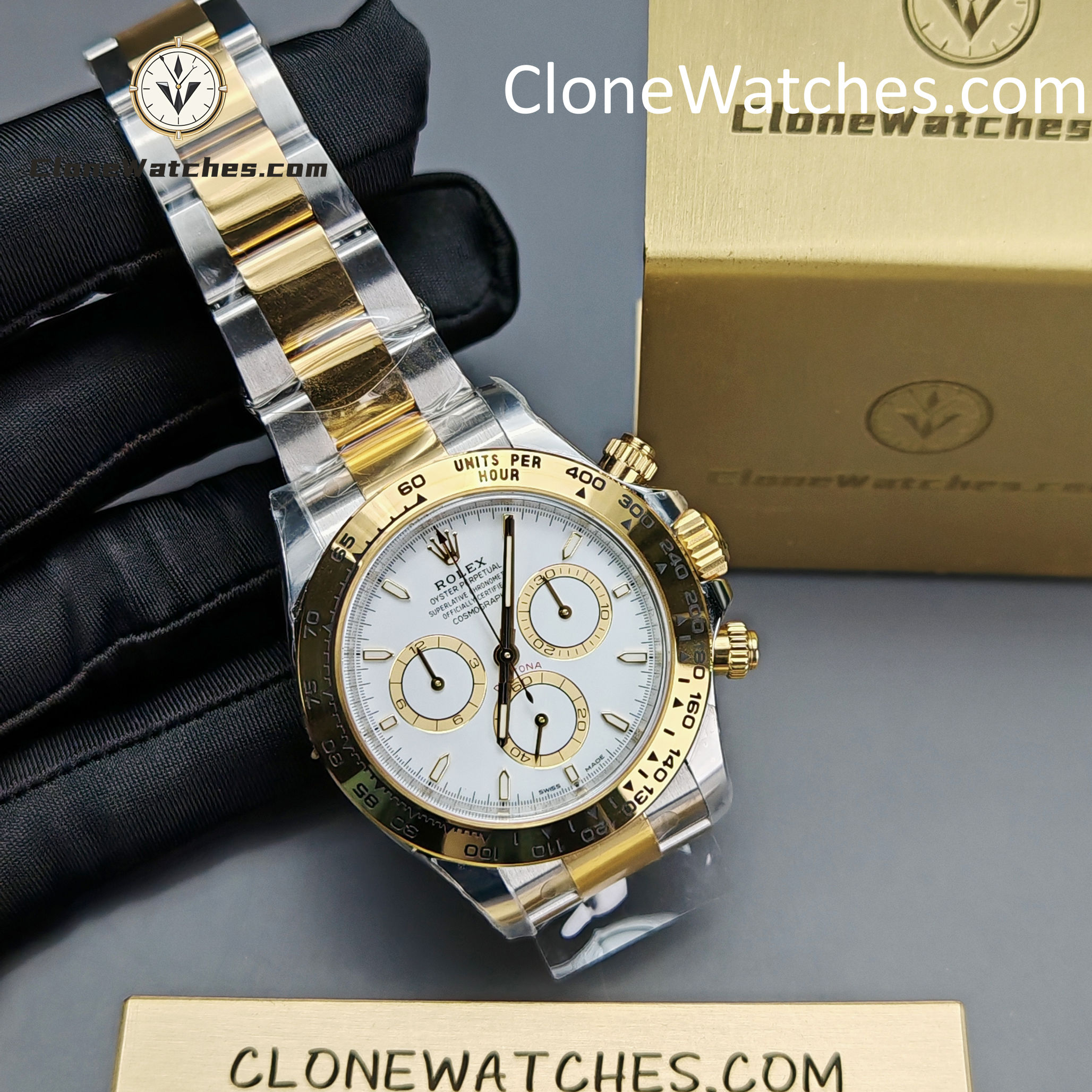 Rolex Super Clone 1:1 Daytona 18k gold m126503-0001 White Dial 4131 movement