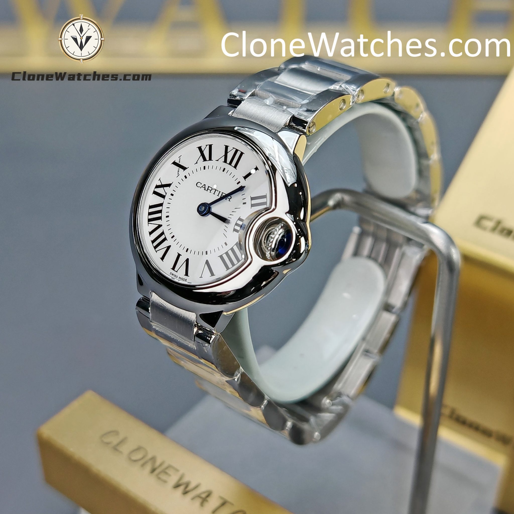 Cartier Super Clone Watches 1:1 Ballon Bleu de WSBB0067 Silver White Dial 28mm