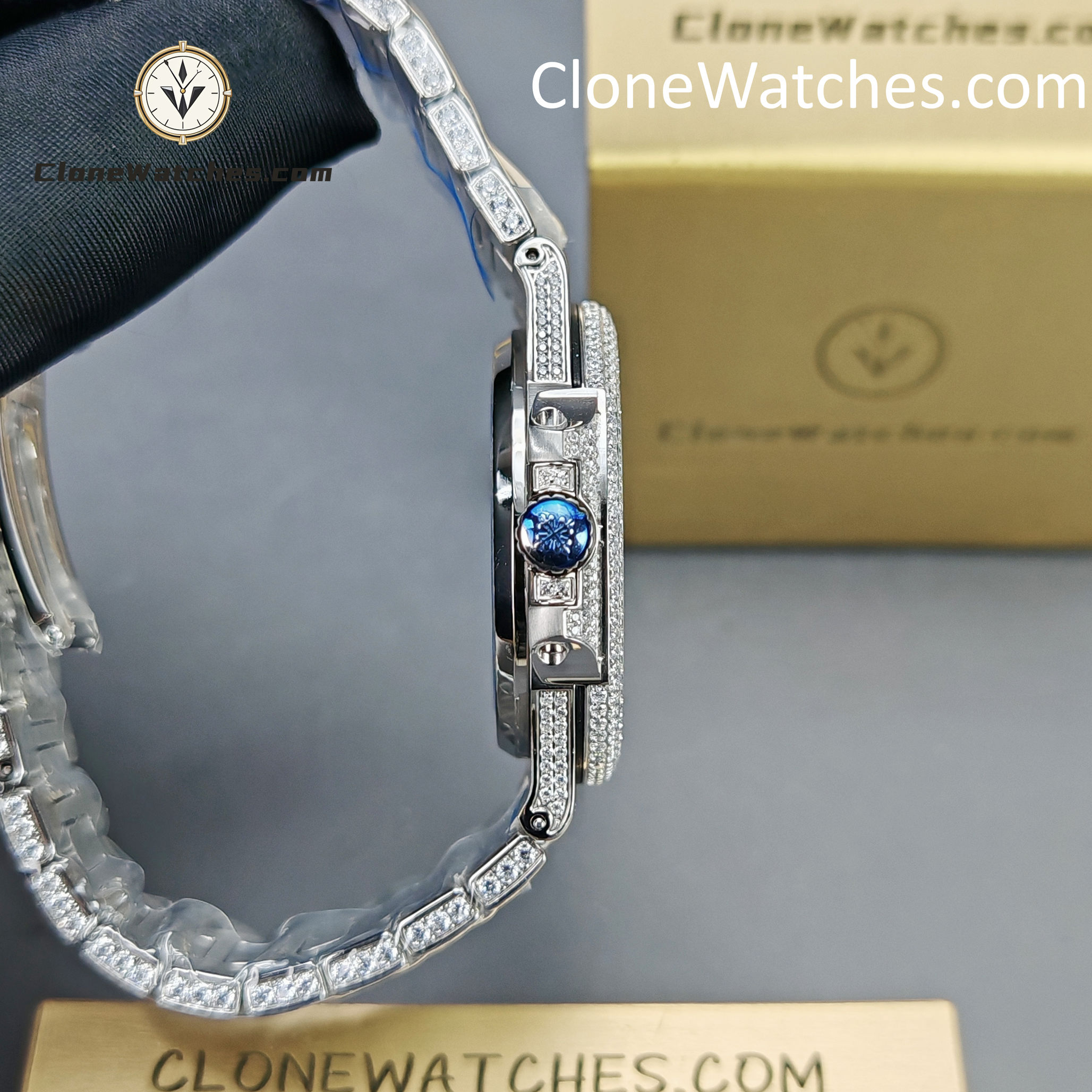 Patek Philippe Super Clone Watches 1:1 Nautilus 5719/10G Diamond