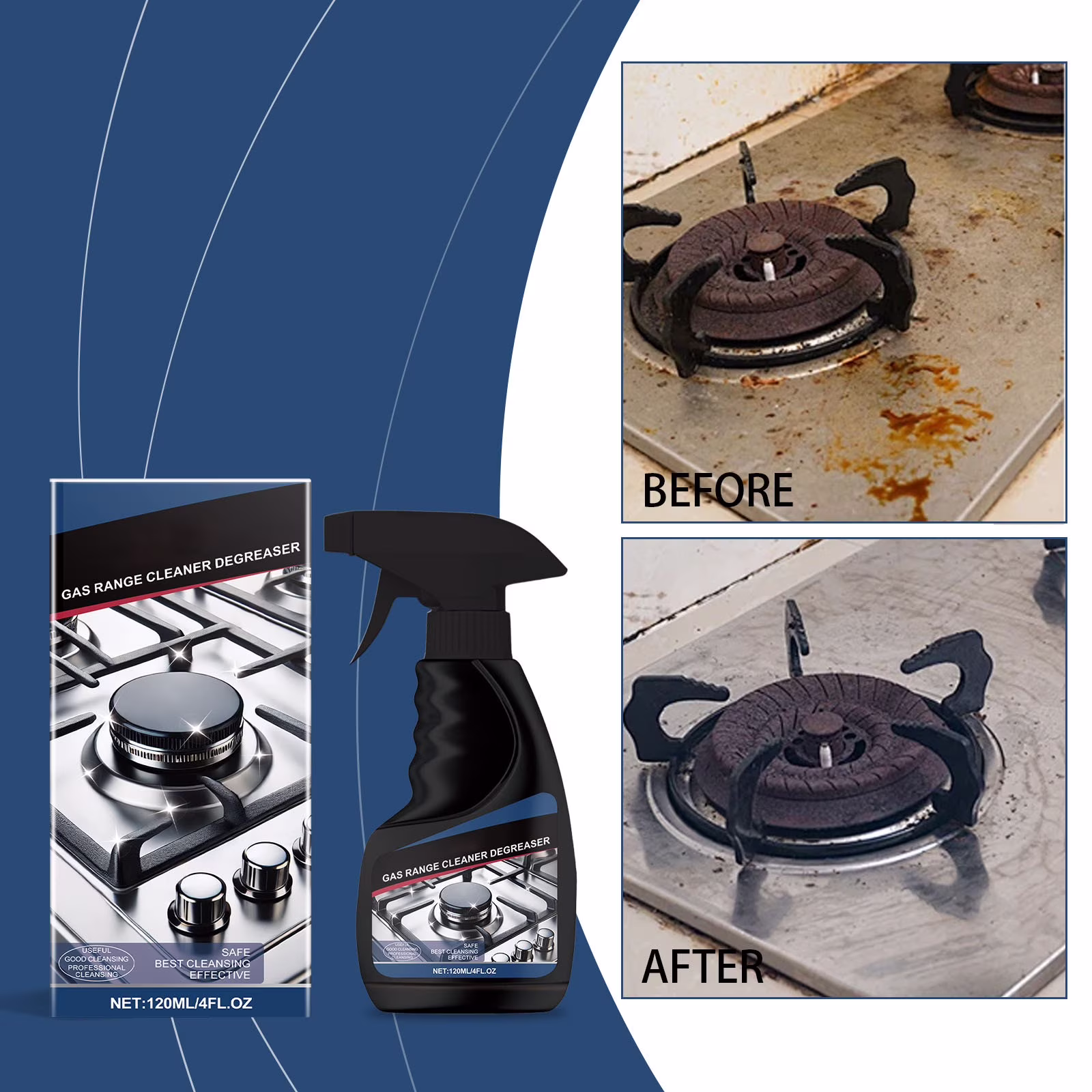 Qocolhg Heavy Duty Gas Range & Stove Top Cleaner and Degreaser, Clearance