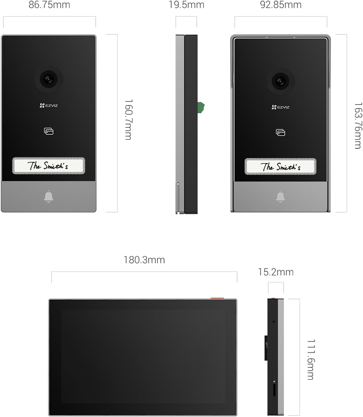 Visiophone connecté HP7 2K écran 7 pouces détection humaine RFID audio bidirectionnel vision nocturne WiFi