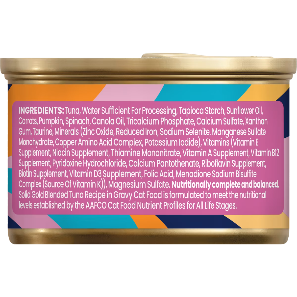 Solid Gold Five Oceans Blended Tuna Gravy, Canned Wet Cat Food, Grain & Gluten Free Shreds with Gravy, 3oz Can