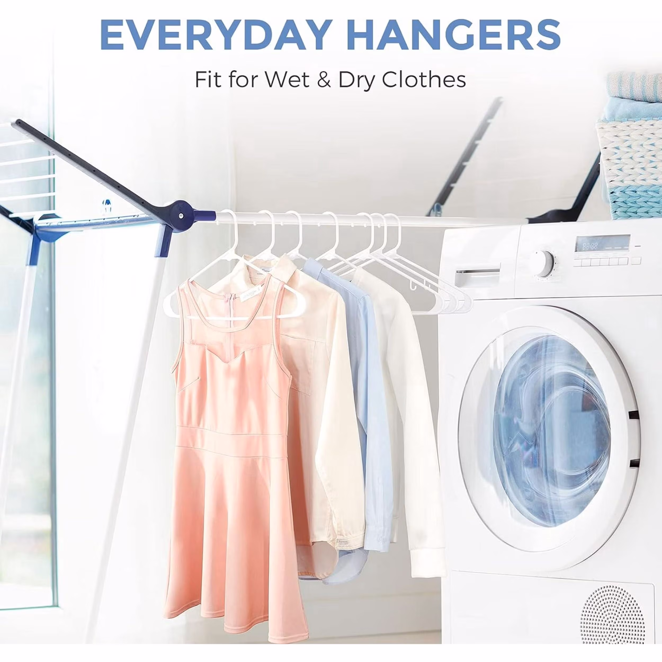 Mainstays Plastic Clothes Hangers, White, 50-Count