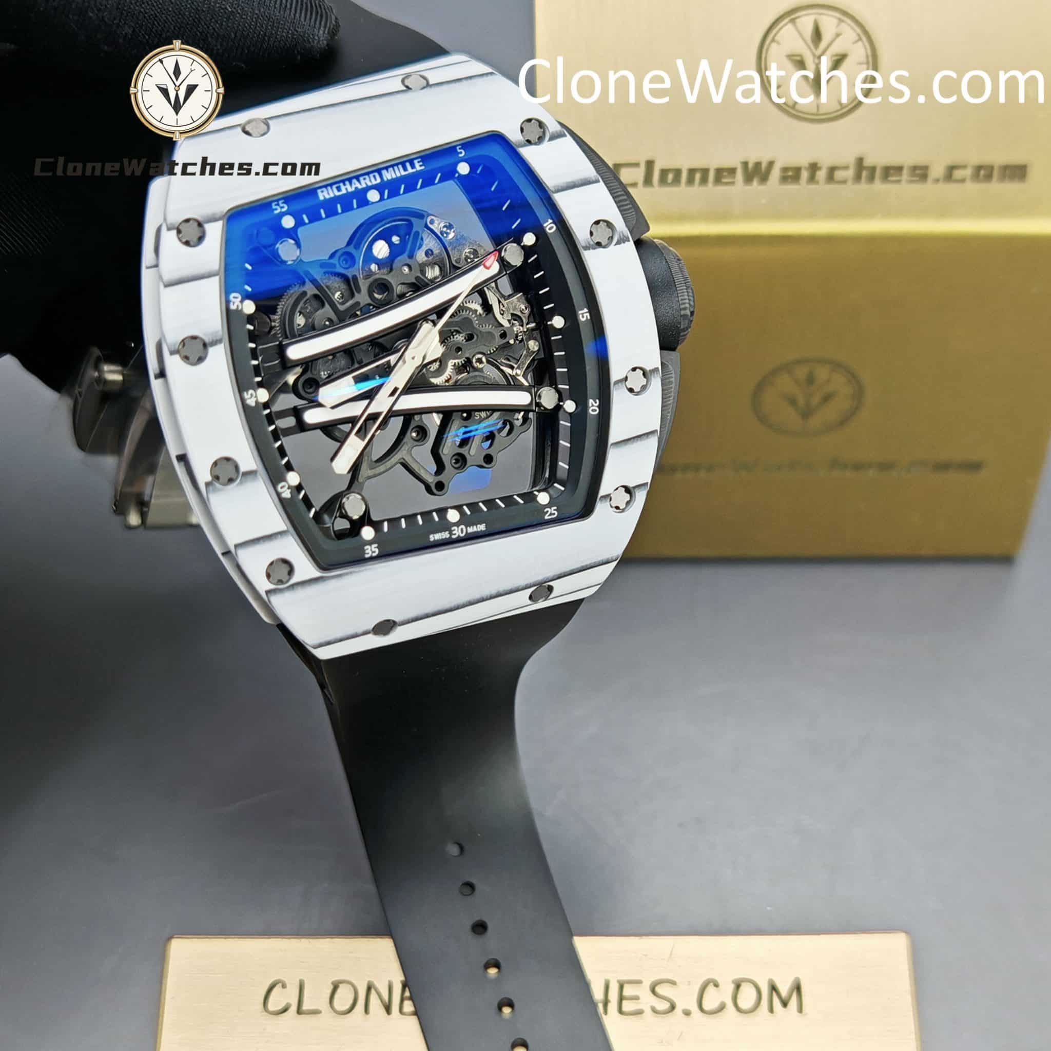 Richard Mille Super Clone Watches 1:1 RM 61-01 ULTIMATE EDITION Tourbillon White Strap