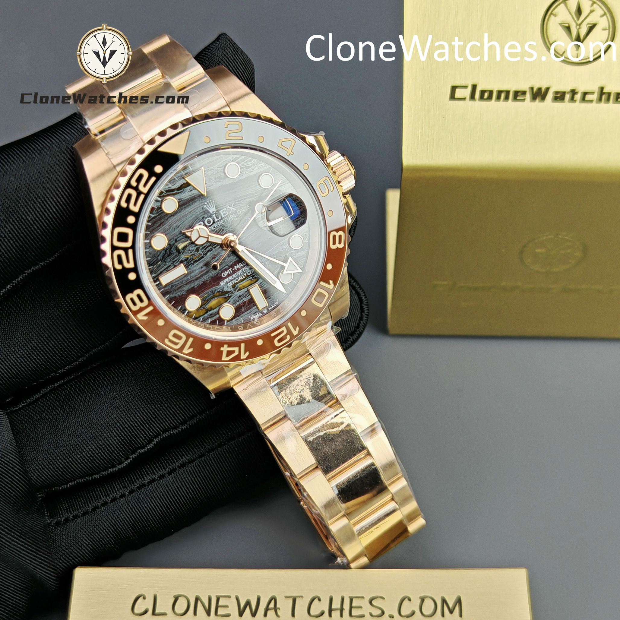 Rolex Super Clone Watches 1:1 GMT-Master II Rose Gold M126715CHNR-0002 Oyster 3285 Movement