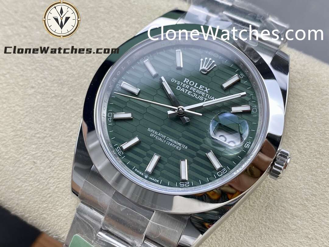 Rolex Super Clone Watches 1:1 DateJust Green Dial M126300 – 0021 Oyster 41MM 3235 Movement