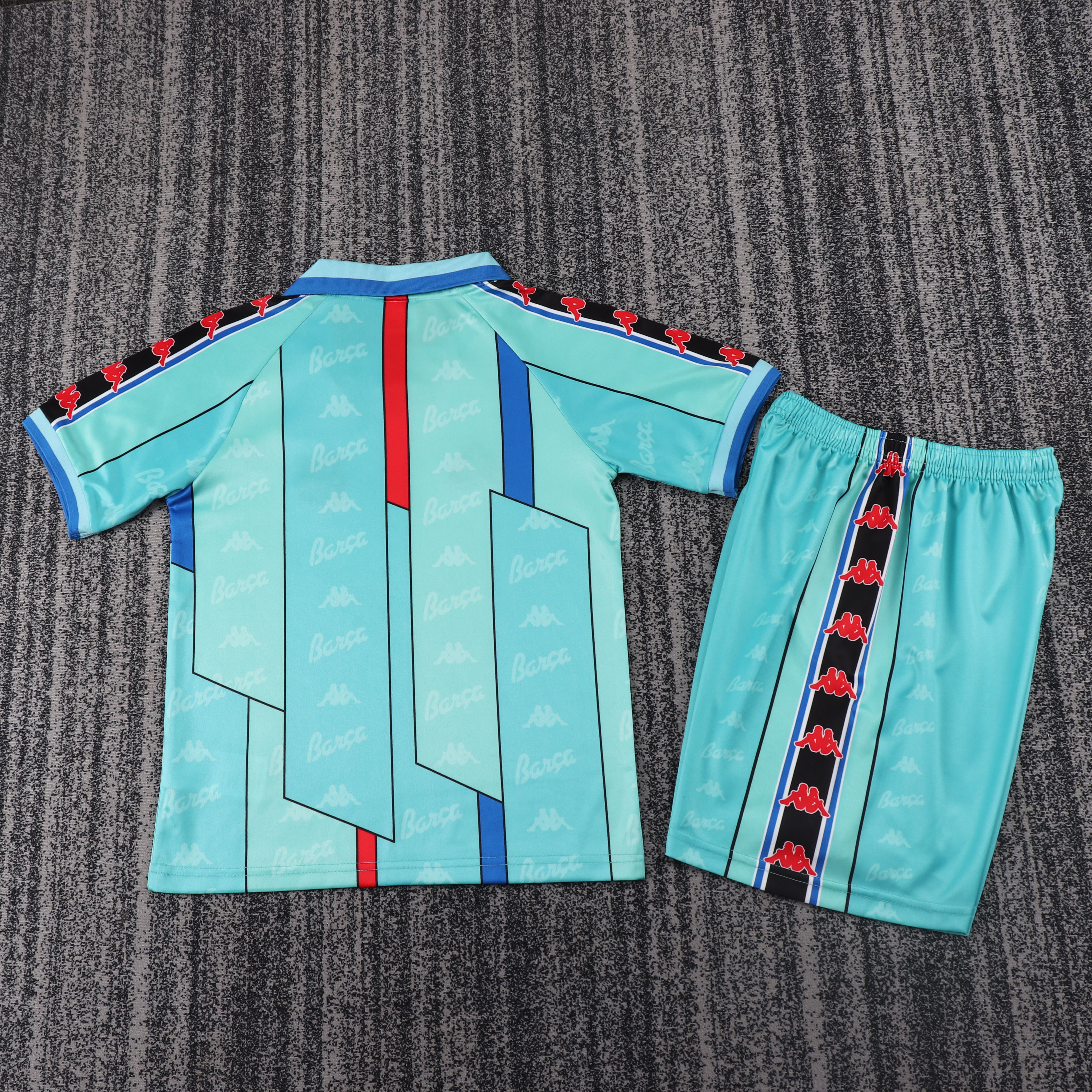 1996-97 Barcelona Away Retro Children's Jersey Set - Fans Edition