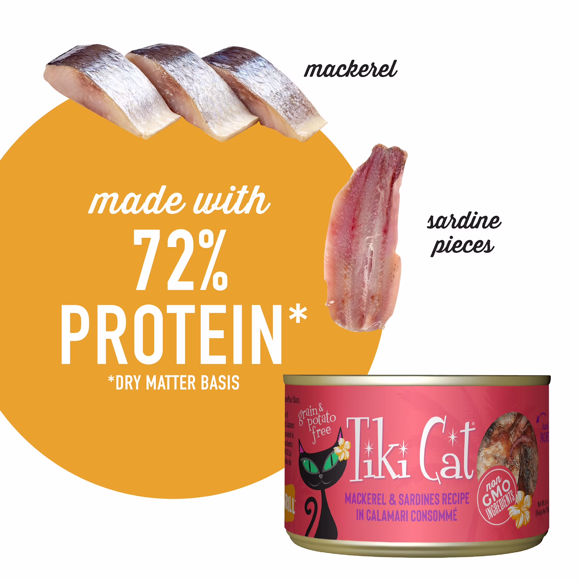 Tiki Cat Grill Wet Cat Food, Mackerel & Sardines, 6 oz. Can