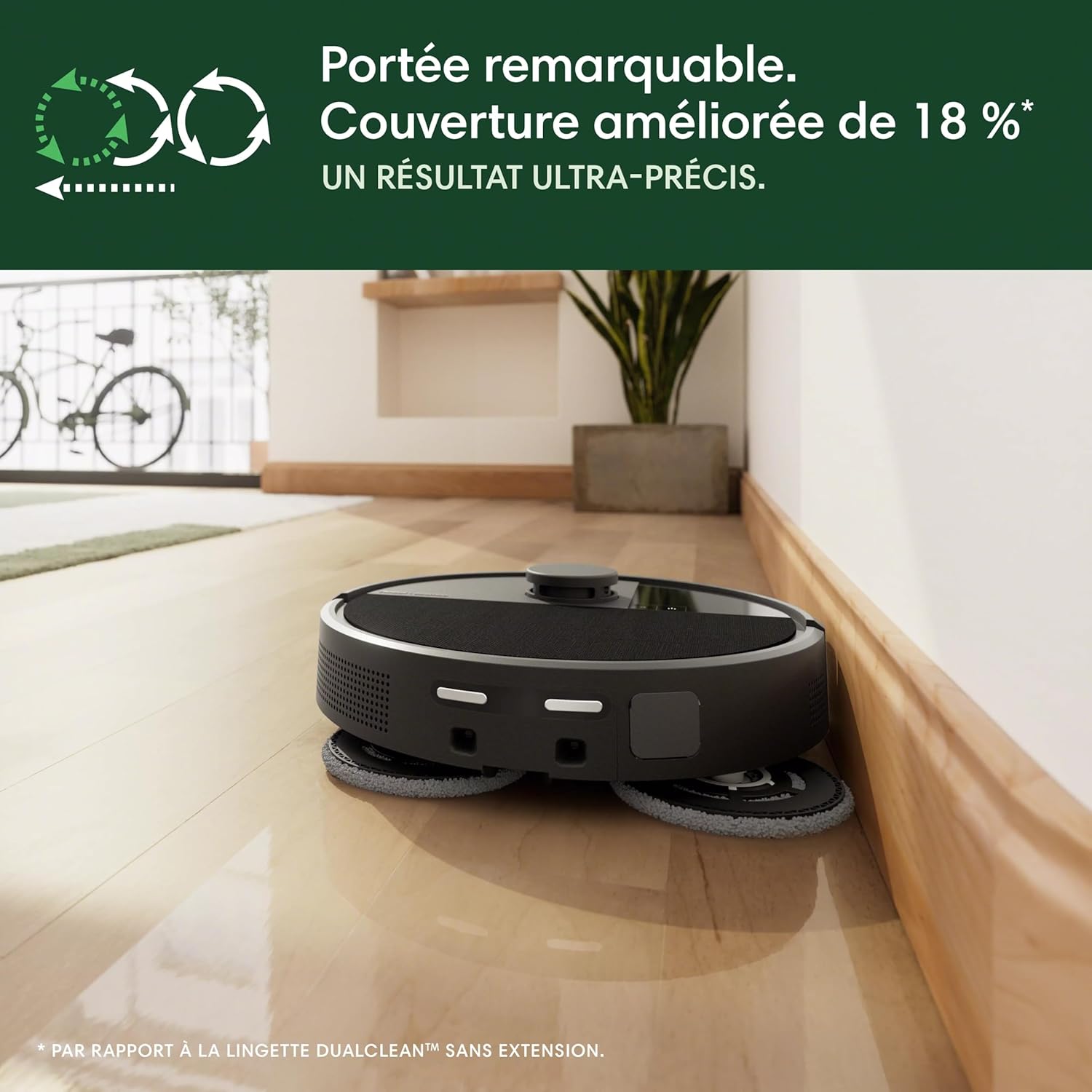 Robot aspirateur Roomba Plus 505 Combo autolavage séchage air chaud IA LiDAR autovidage 75 jours noir