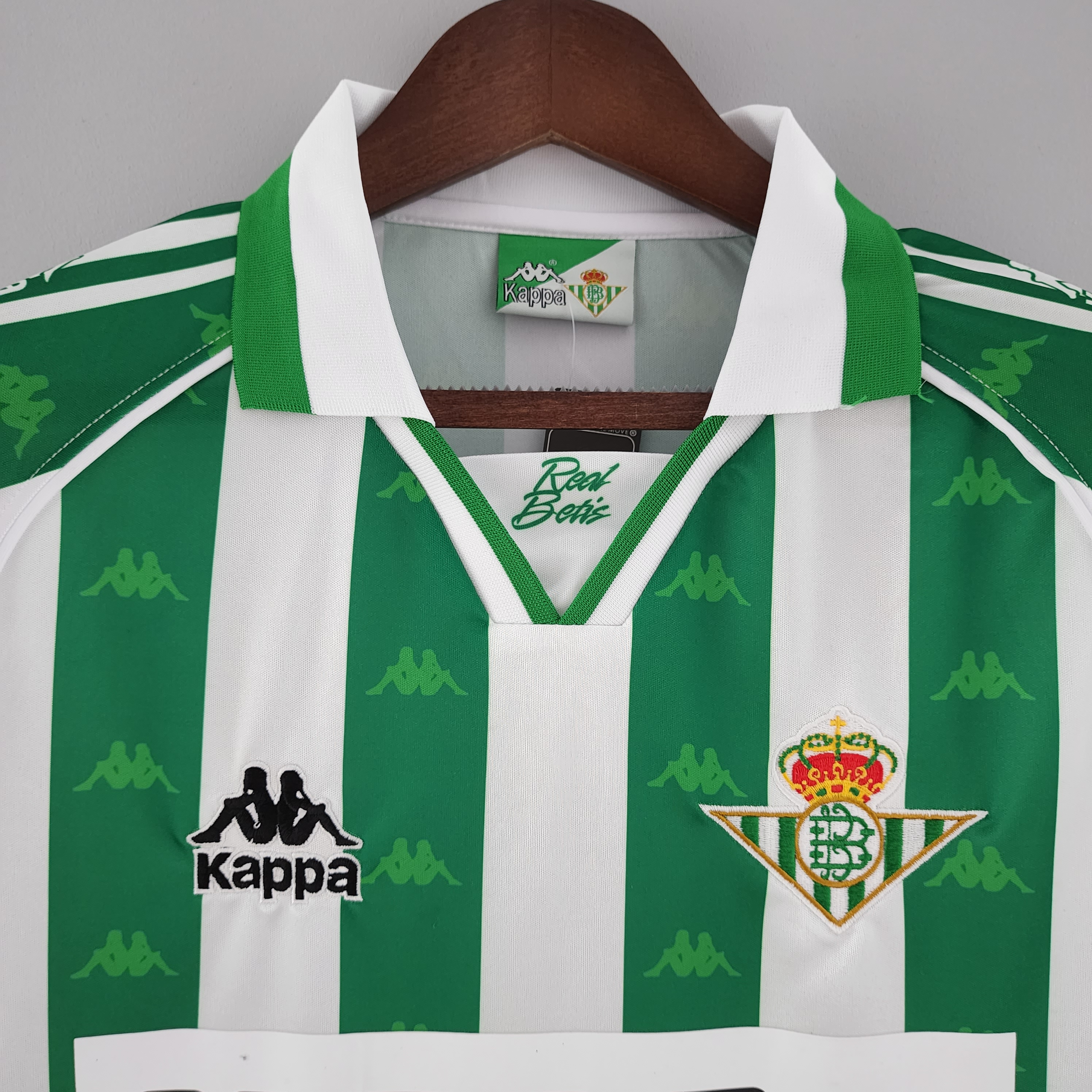 1995/97 Real Betis home retro jersey with advertising on the chest