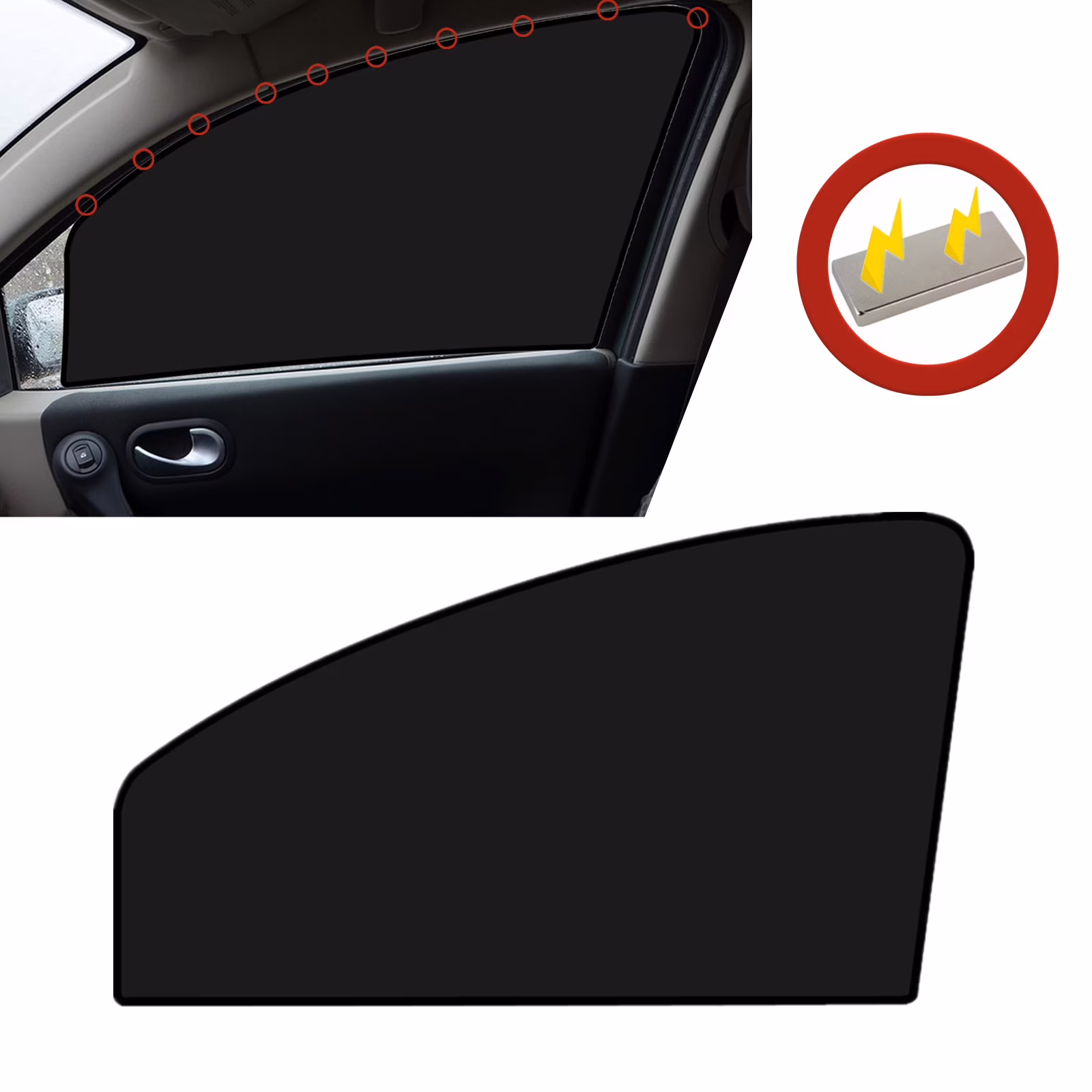 Car Sun Shade With Magnetic Lightproof Car Curtain Car Window Sunshade Side Window Mesh Sun Visor （Driving / Auxiliary Seat / Back Row）