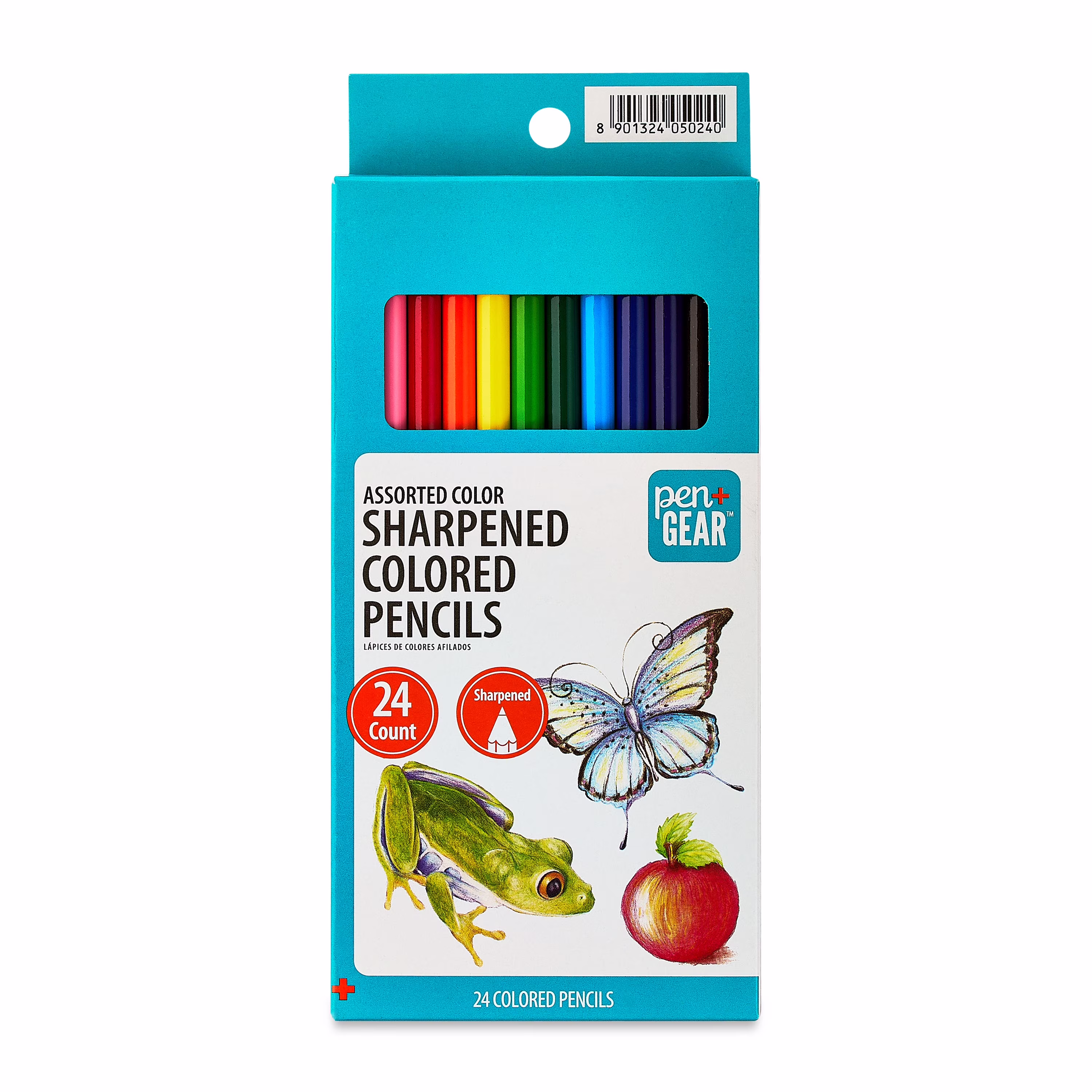 Pen+Gear Sharpened Colored Pencils, 24 Assorted Colors, 24 Count
