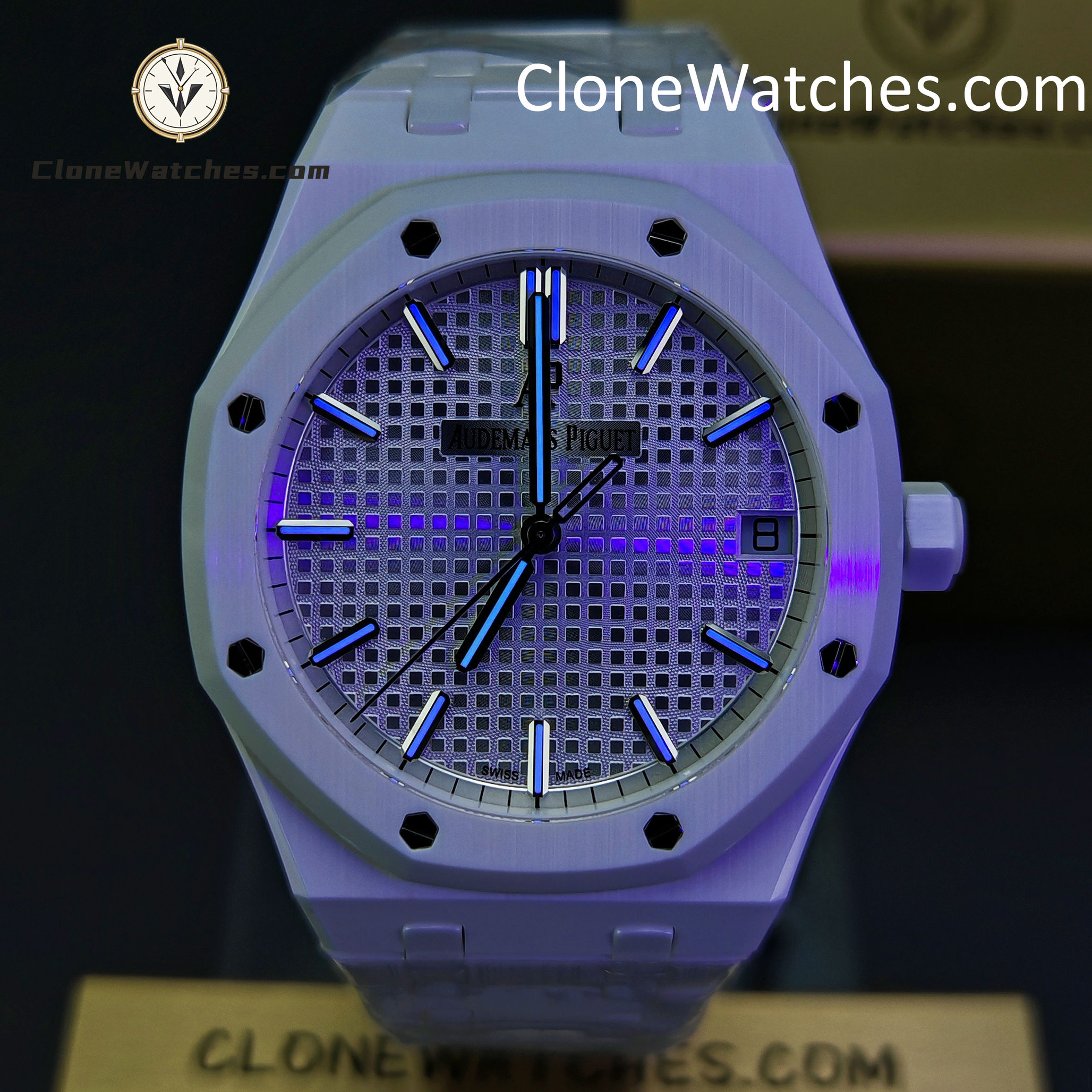 Audemars Piguet Super Clone Watches 1:1 Royal Oak White Ceramic 15500 White Dial 41MM