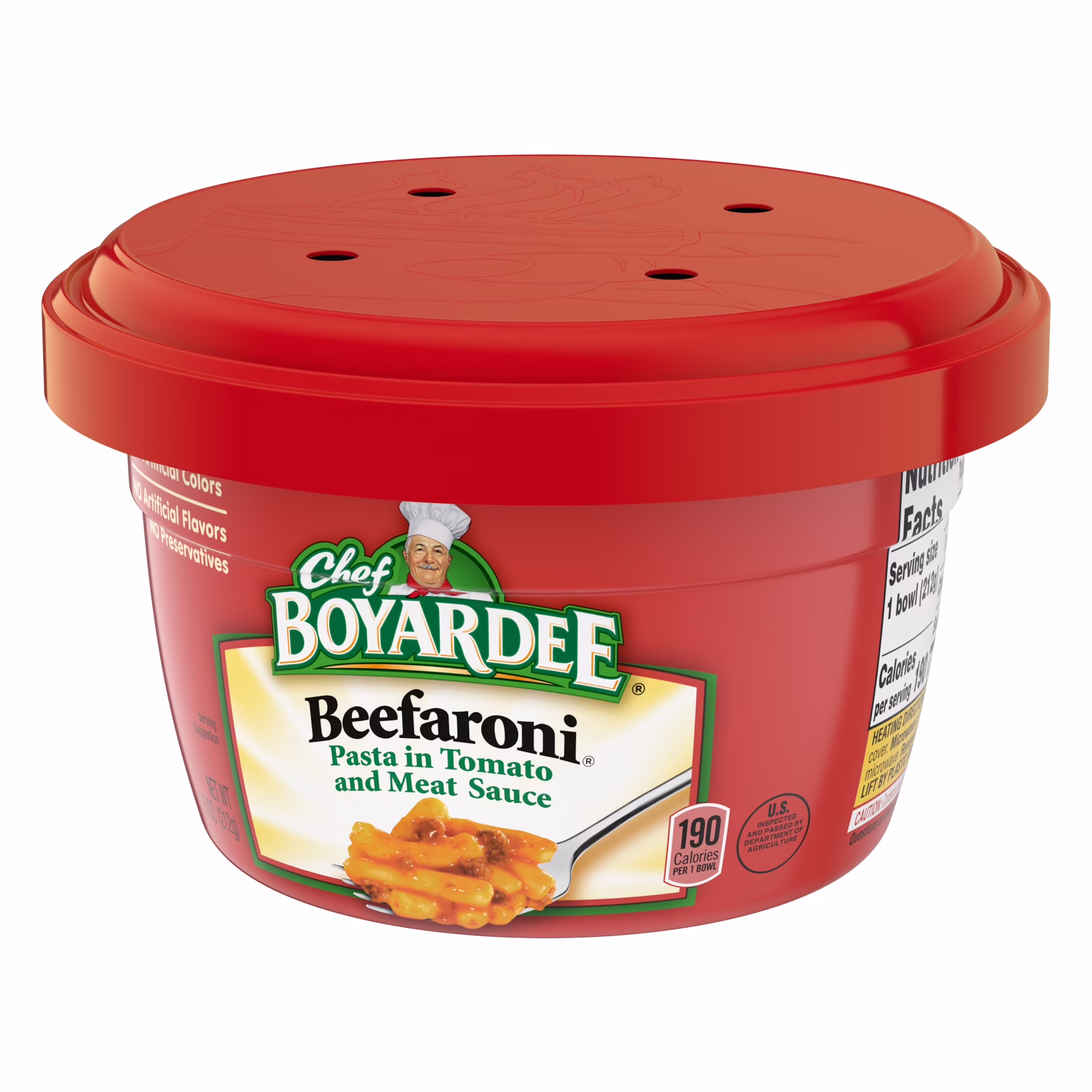 (12 pack) Chef Boyardee Beefaroni, Pasta in Tomato and Meat Sauce, Microwavable Meal, 7.5 oz. Bowl