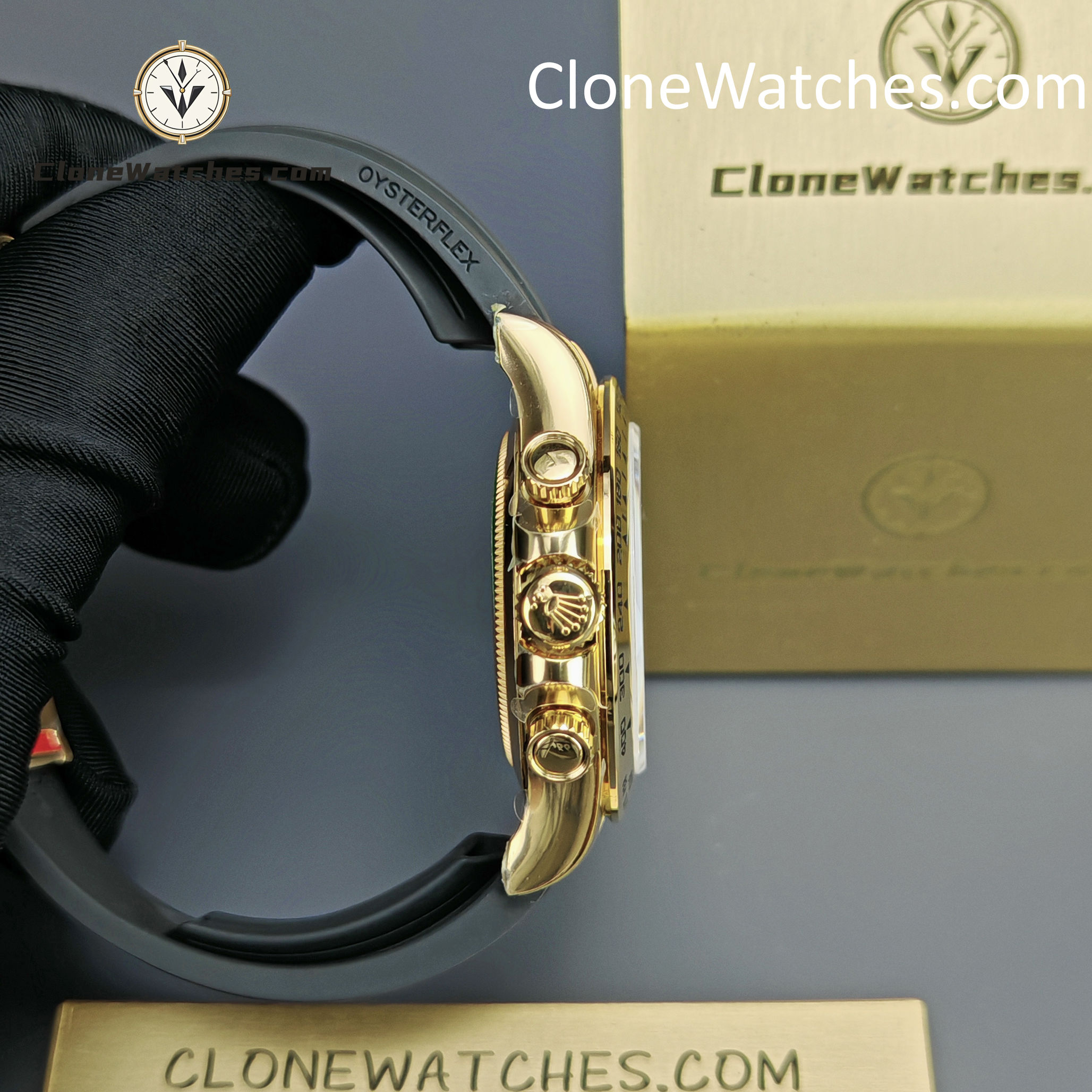 Rolex Super Clone Watches 1:1 Daytona White Arabic Dial Oysterflex Rubber Strap M116518 4130 Movement