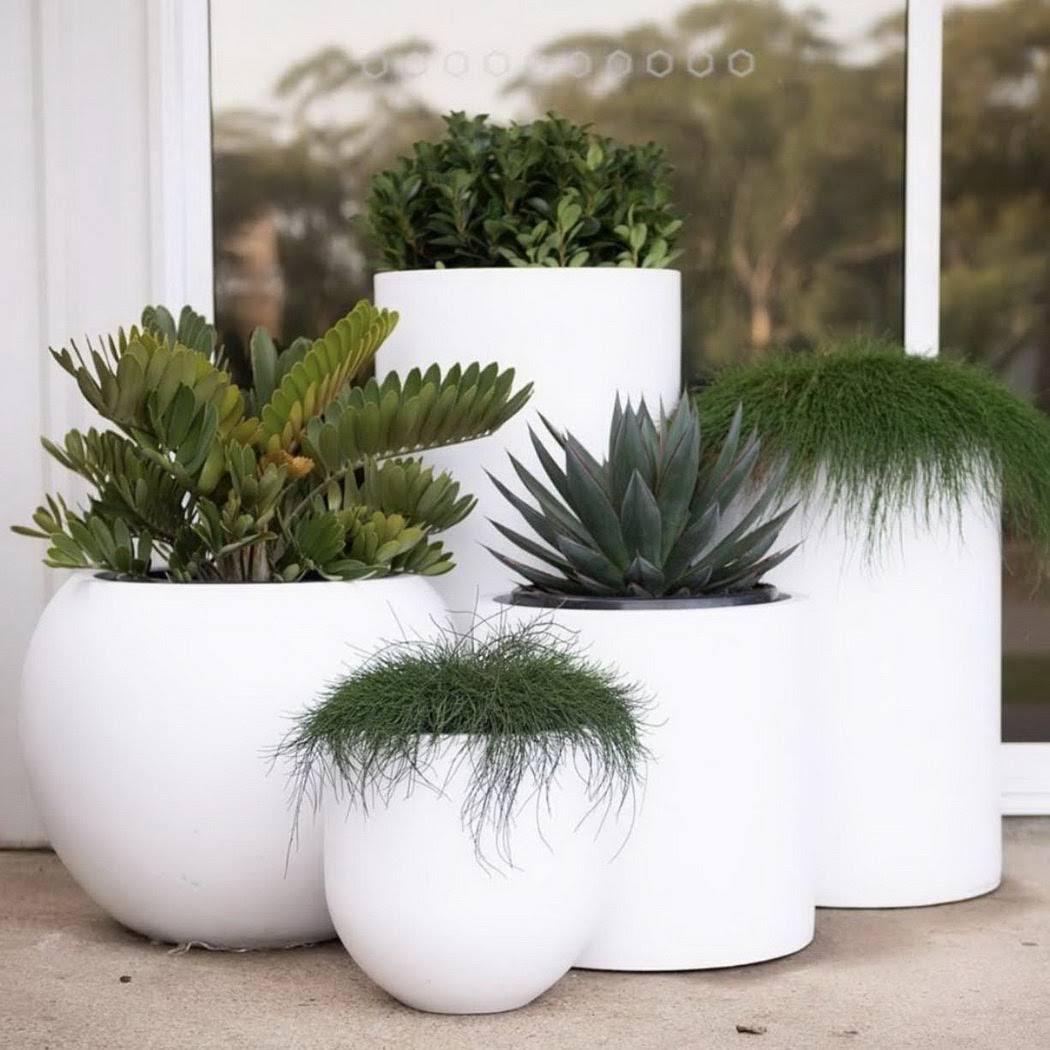 Dorlis Fiberstone Pot Planter Orren Ellis Size: 10" H x 12" W x 12" D, Color: White