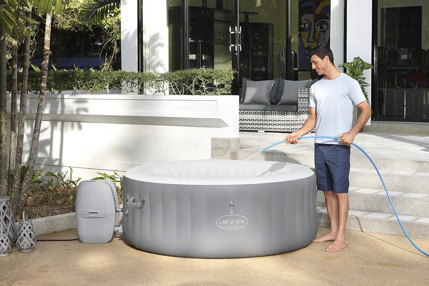 Spa gonflable rond 2–3 personnes