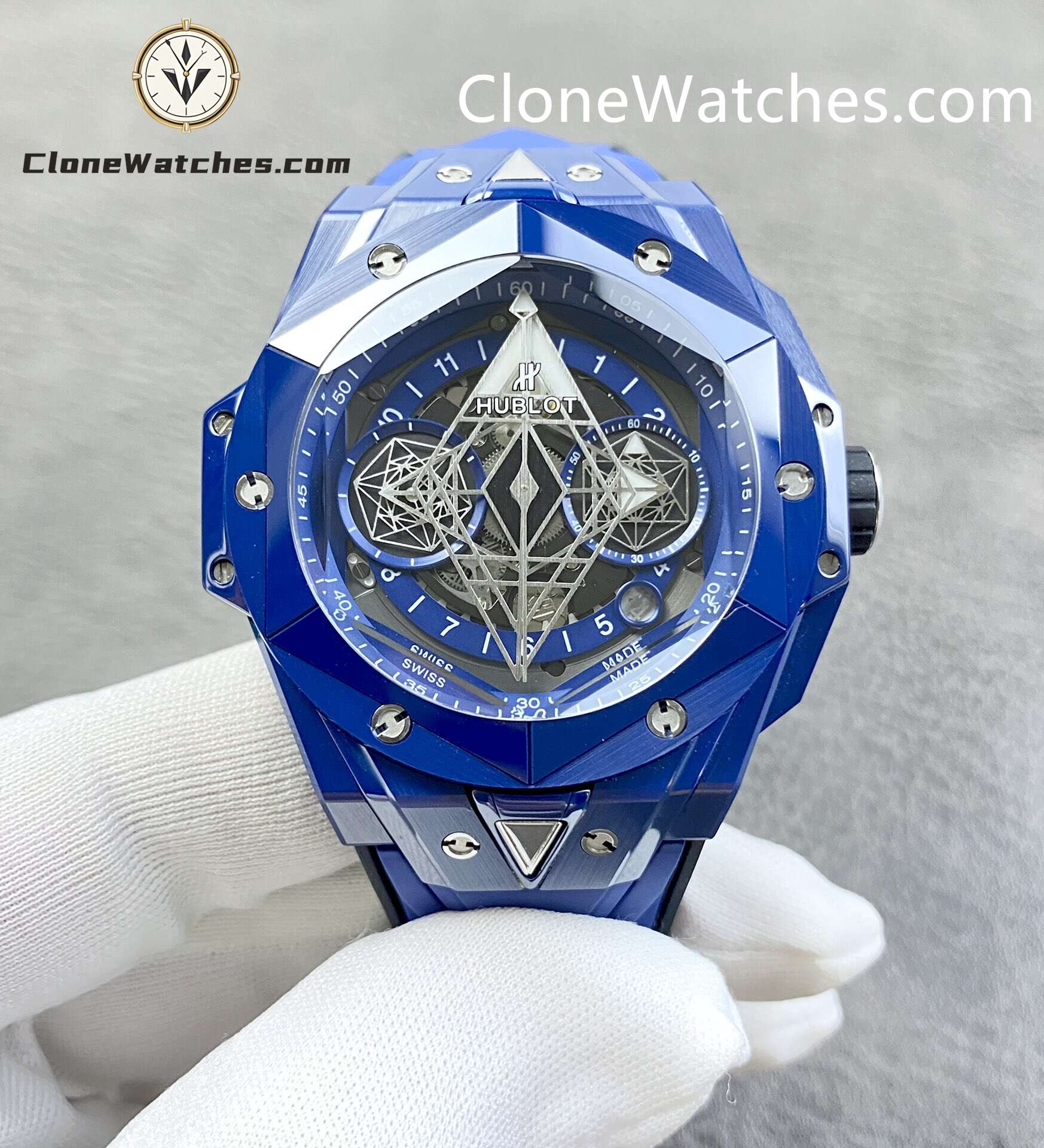 Hublot Super Clone Watches 1:1 Big Bang Unico Sang Bleu II Blue Ceramic 45MM 418.EX.5107.RX.MXM21