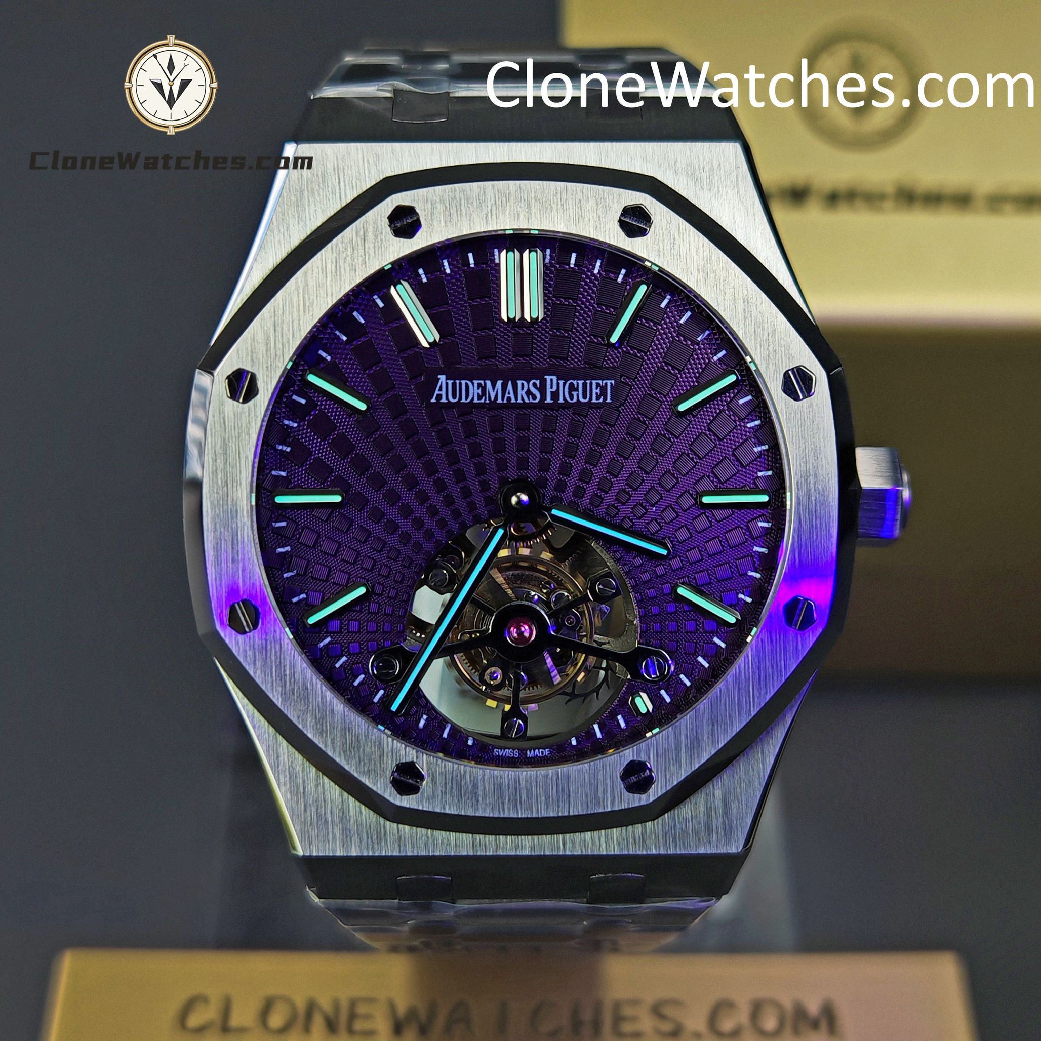 Audemars Piguet Super Clone Watches 1:1 Royal Oak 26522ST Purple Tourbillon Dial 41mm