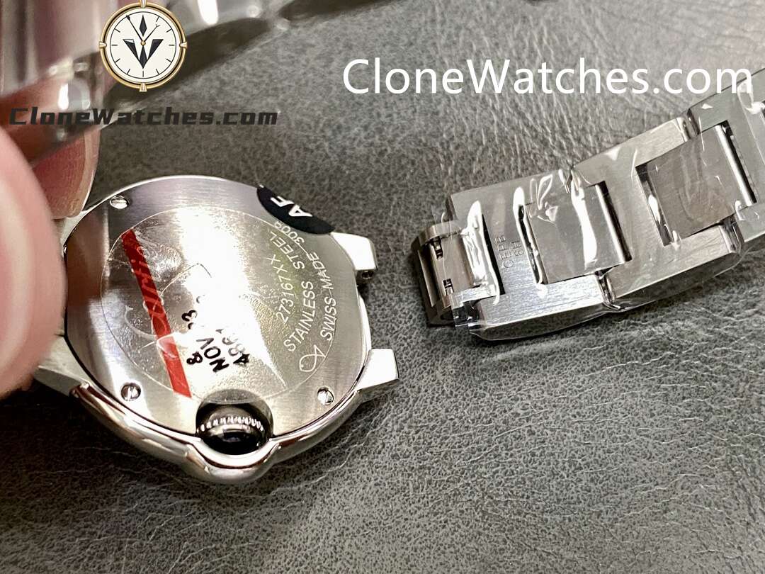 Cartier Super Clone Watches 1:1 Ballon Bleu de W4BB0015 White Dial Diamond Bezel 28mm