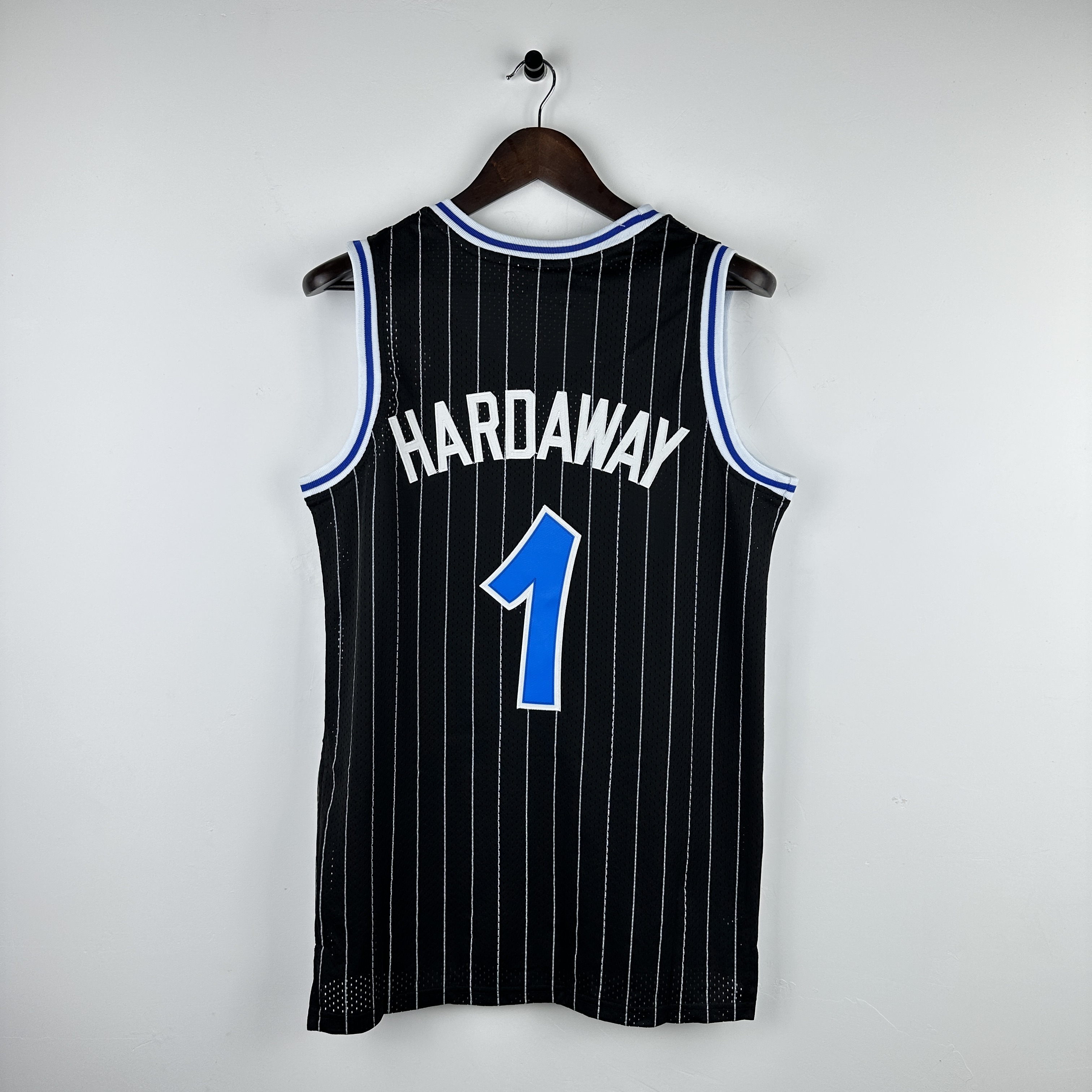 Embroidered MN Retro Jersey Magic 94/95 Season Stripes Black No. 1 Hardaway