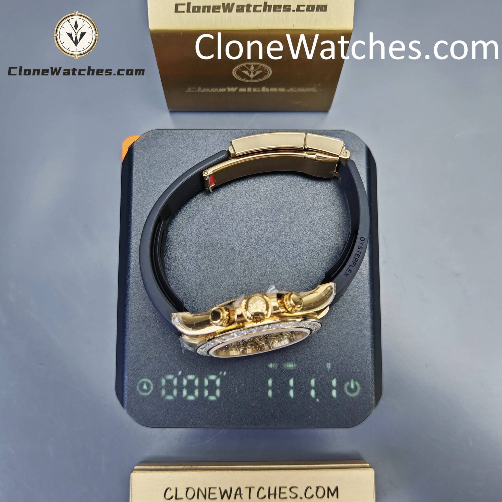 Rolex Super Clone Watches 1:1 Daytona 18K Gold 116588TBR Eye of the Tiger Diamonds Dial 4130 Movement