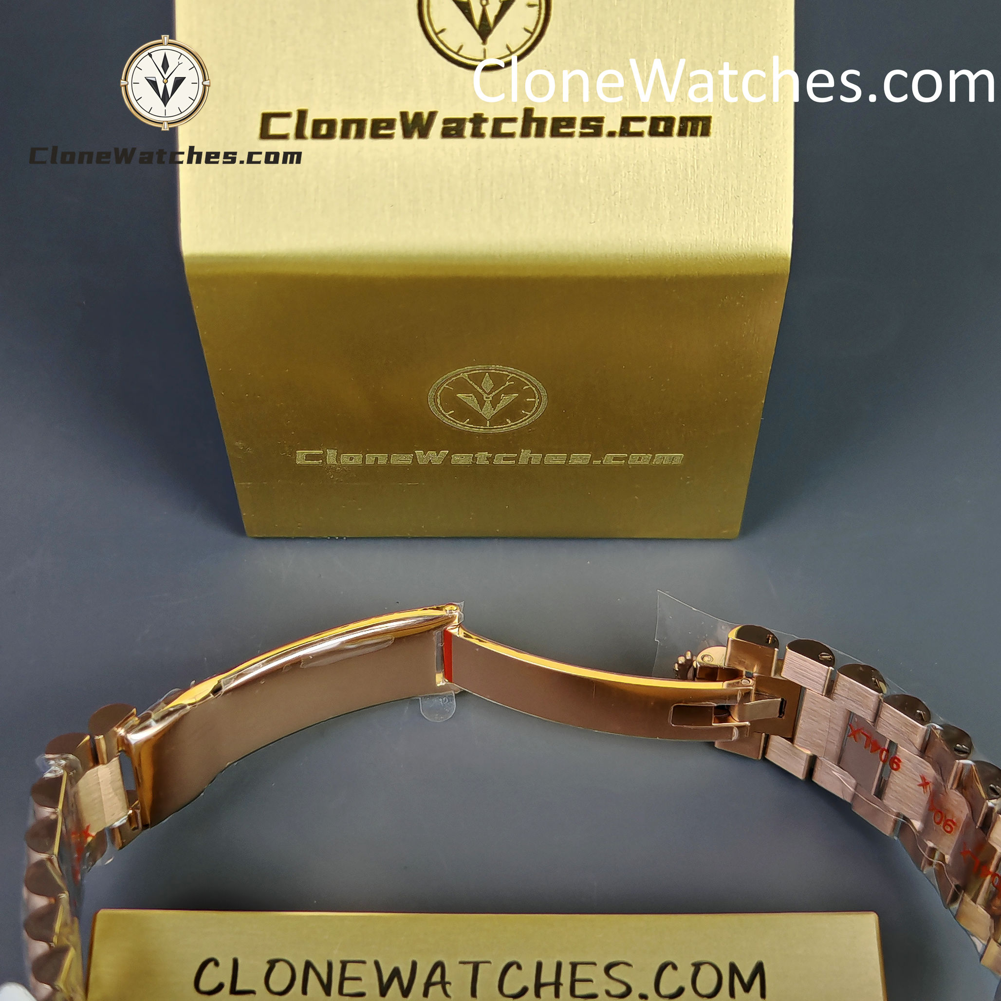 Rolex Super Clone Watches 1:1 Day Date 18K Rose Gold Roman Dial 40mm m228235-0032 3255 Movement