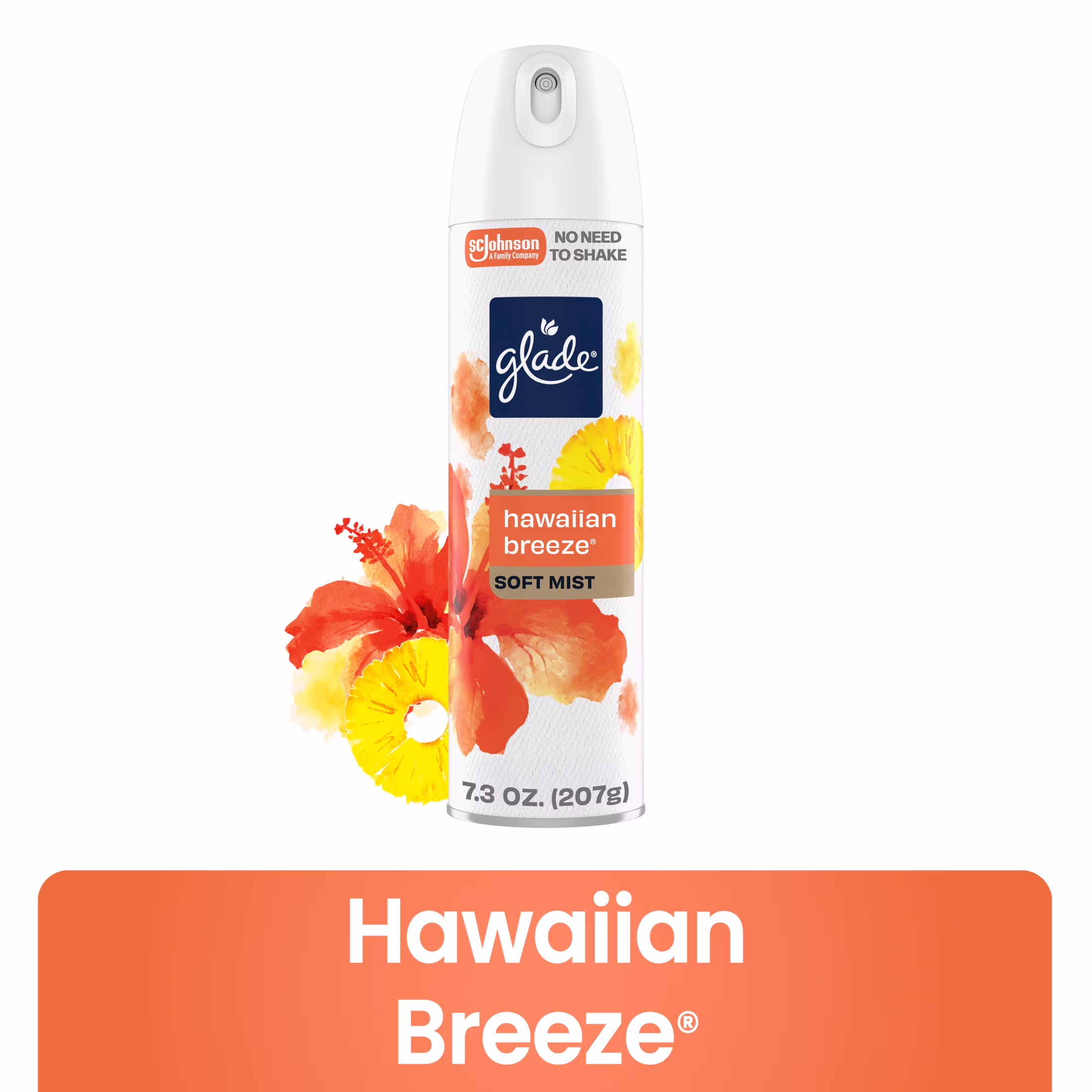 Glade Soft Mist Odor Fighting Aerosol Air Freshener, Hawaiian Breeze, 7.3oz, 1 Count