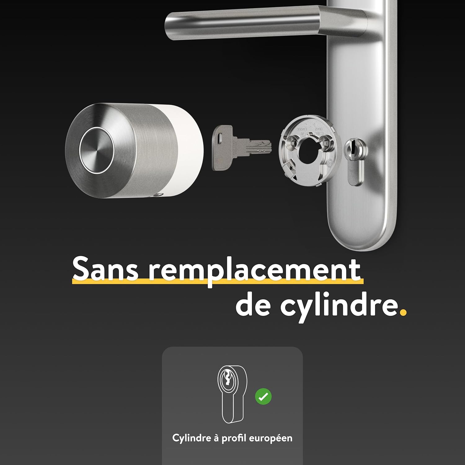 Serrure connectée Bluetooth WiFi Matter installation sans changement cylindre